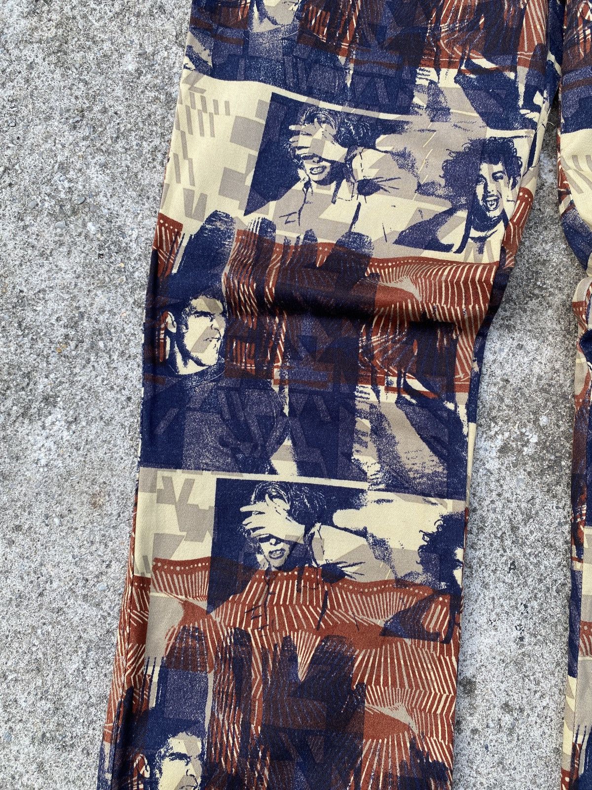 Hysteric Glamour × Japanese Brand × Jean Paul Gaultier Bat - su Japan Overprint Strechable Released Leg Pant Size US 29 - 6 Thumbnail