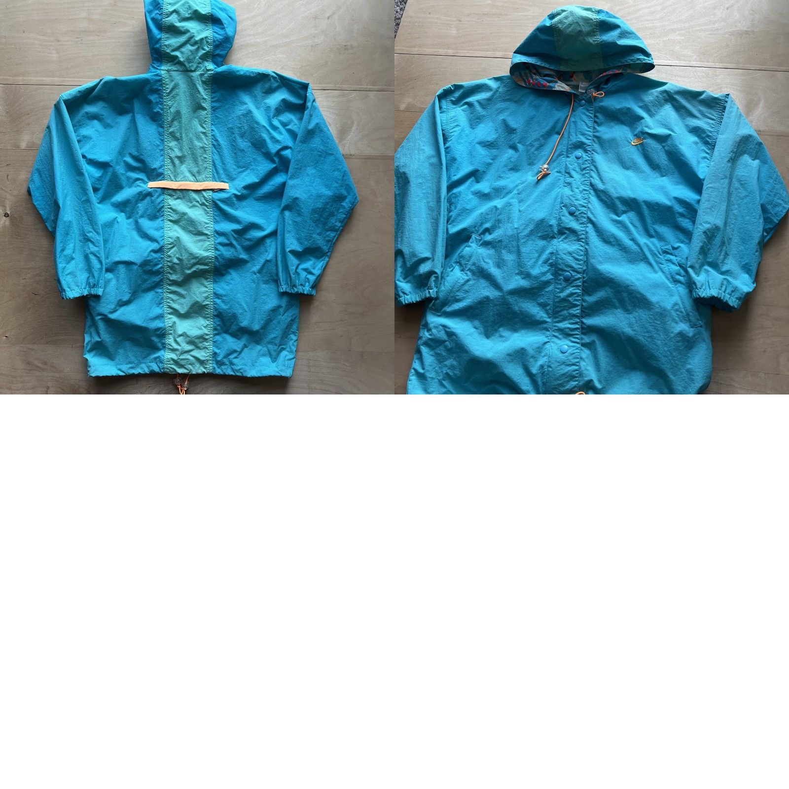 Nike VINTAGE Nike Jacket Medium Teal 90s Flight Windbreaker Sportswear Nike Air Classic Adults Mens Jacket Mid-Length Solid Blue Zip Stand-Up Collar Size US M / EU 48-50 / 2 - 8 Thumbnail