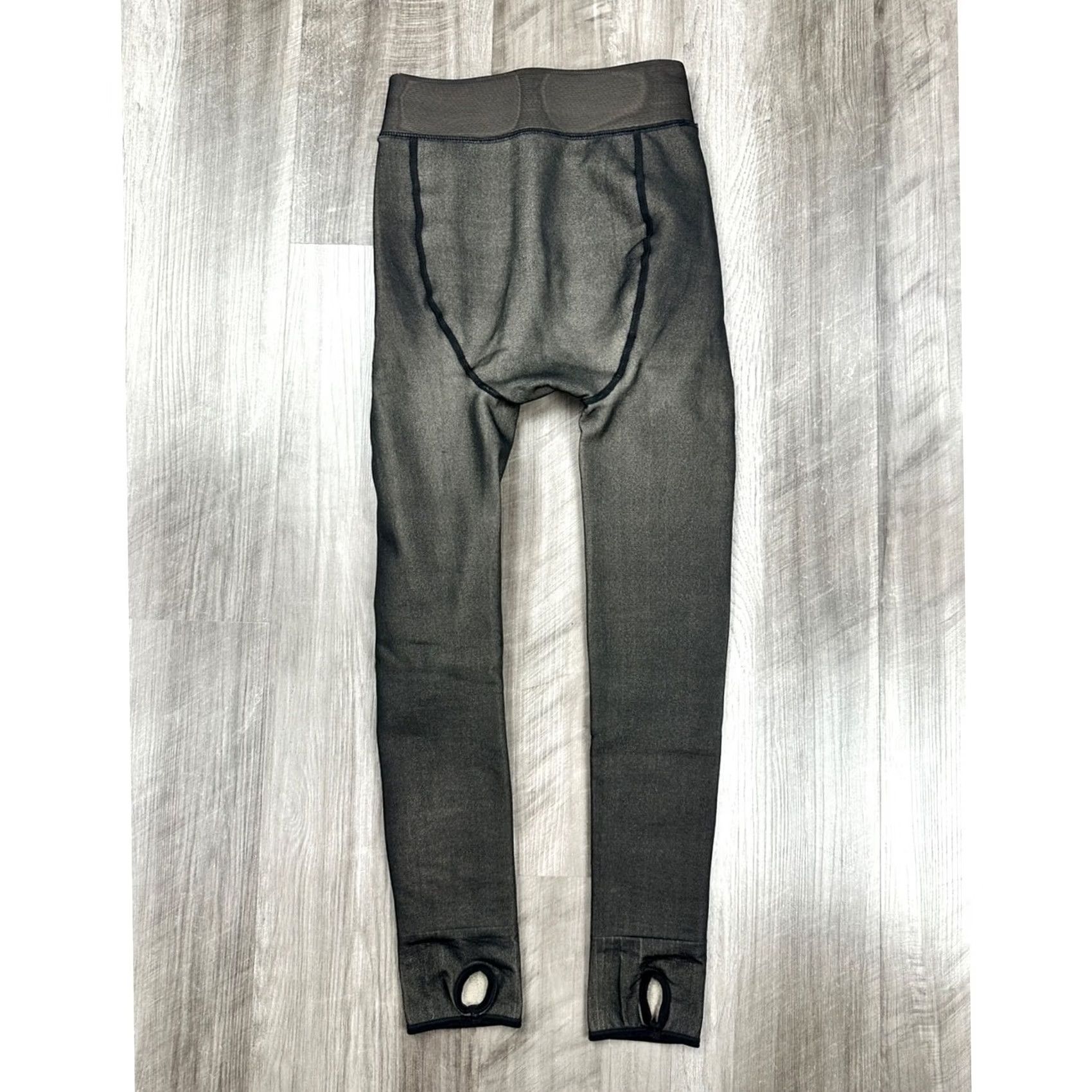 Vintage Women’s Fleece Lined Stirrup Leggings Black Grey Winter Thermal M Leggings Women Size 32" / US 10 / IT 46 - 4 Thumbnail