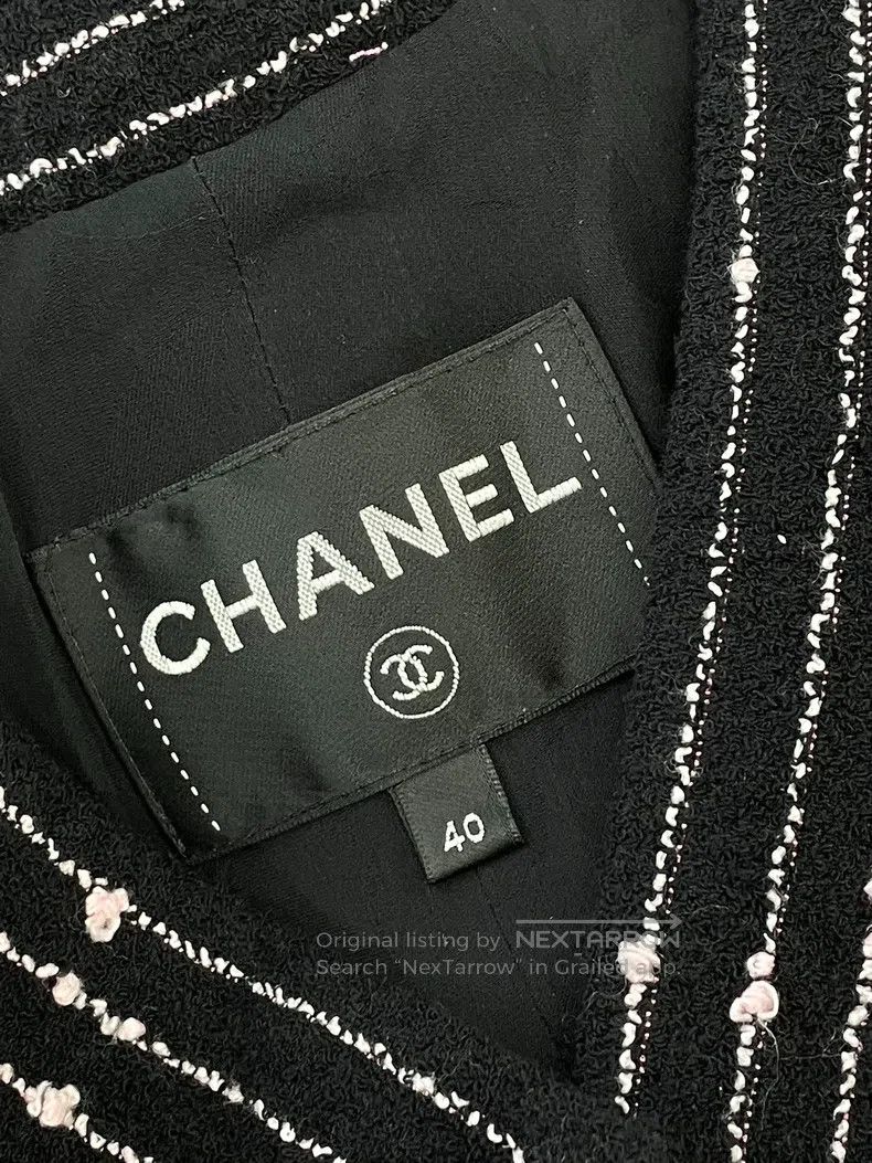 Chanel Chanel 23P black striped black and white pink woven long c Size S / US 4 / IT 40 - 7 Thumbnail