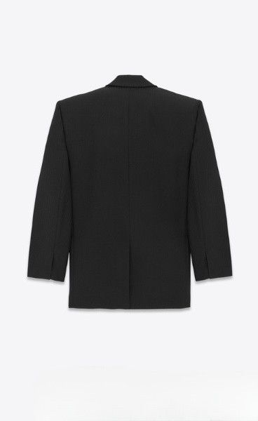 Saint Laurent Paris o1la1rc1a1225 787515 Oversized Tuxedo Jacket in Black Size US XL / EU 56 / 4 - 3 Thumbnail
