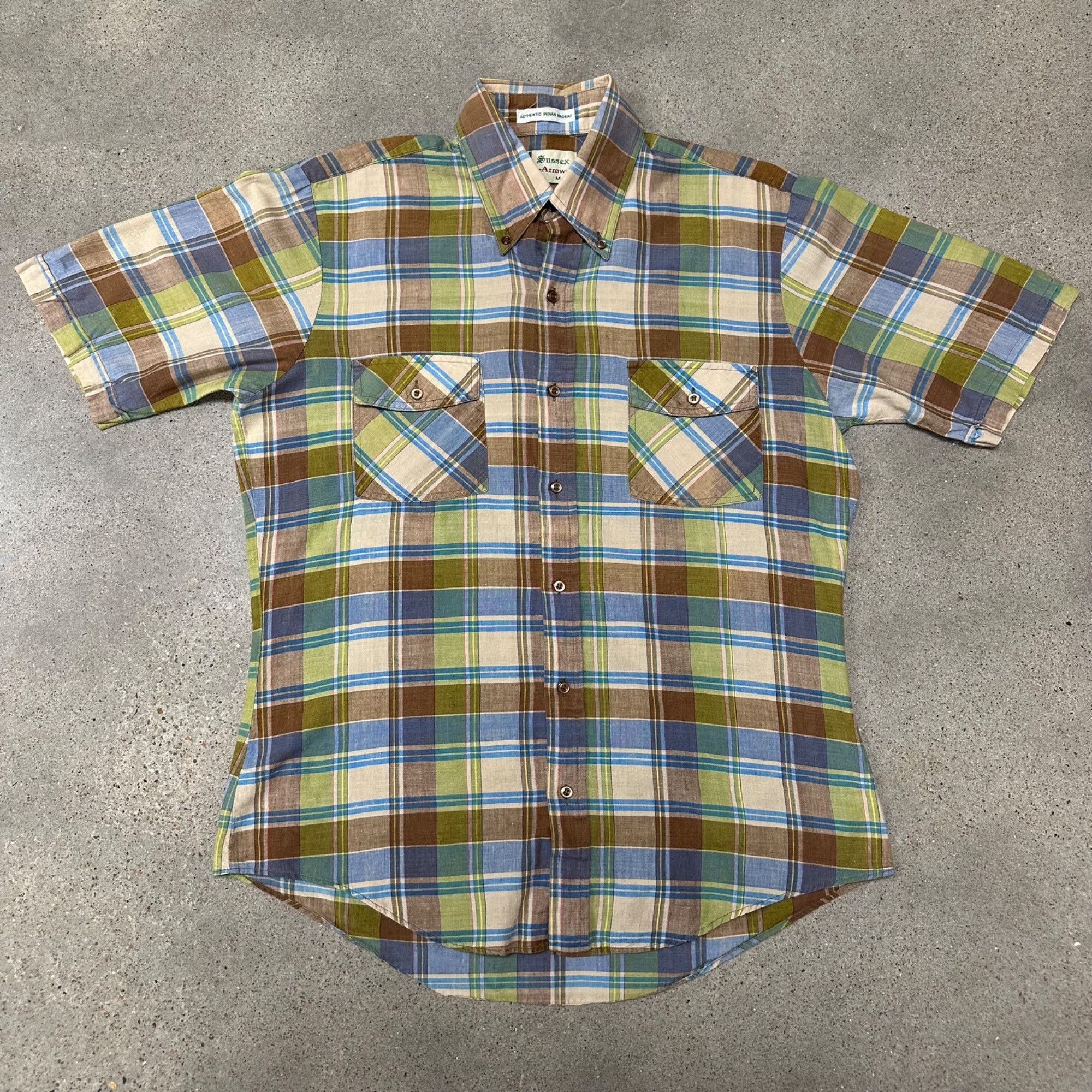 Arrow × Vintage Vintage 60s Sussex Arrow Plaid Short Sleeve Button Up Shirt Size US M / EU 48-50 / 2 - 1 Thumbnail