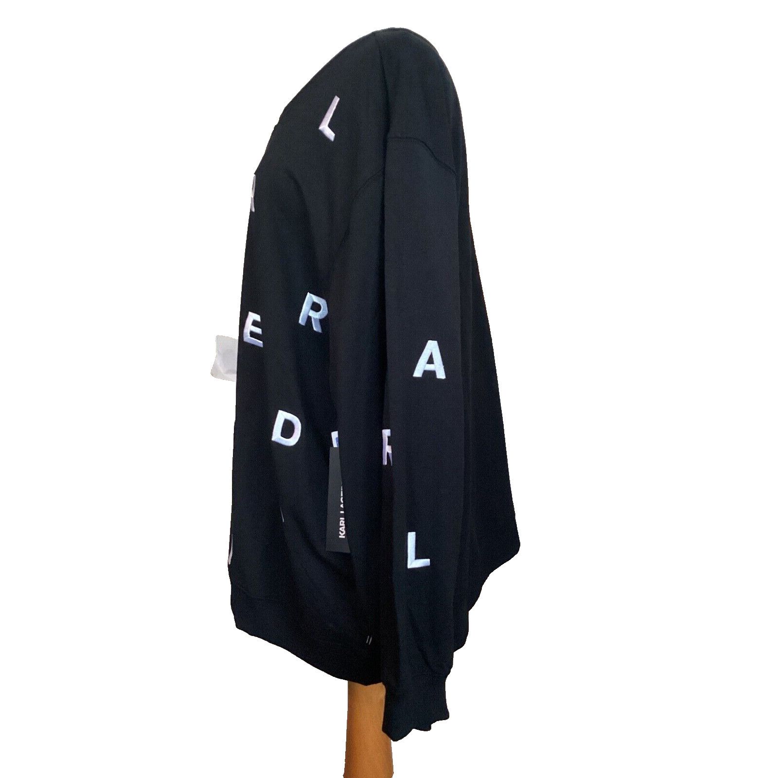 Karl Lagerfeld KARL LAGERFELD SWEATSHIRT WHITE EMBROIDERED LOGO BLACK 2X Size XXL / US 16-18 / IT 52-54 - 2 Thumbnail