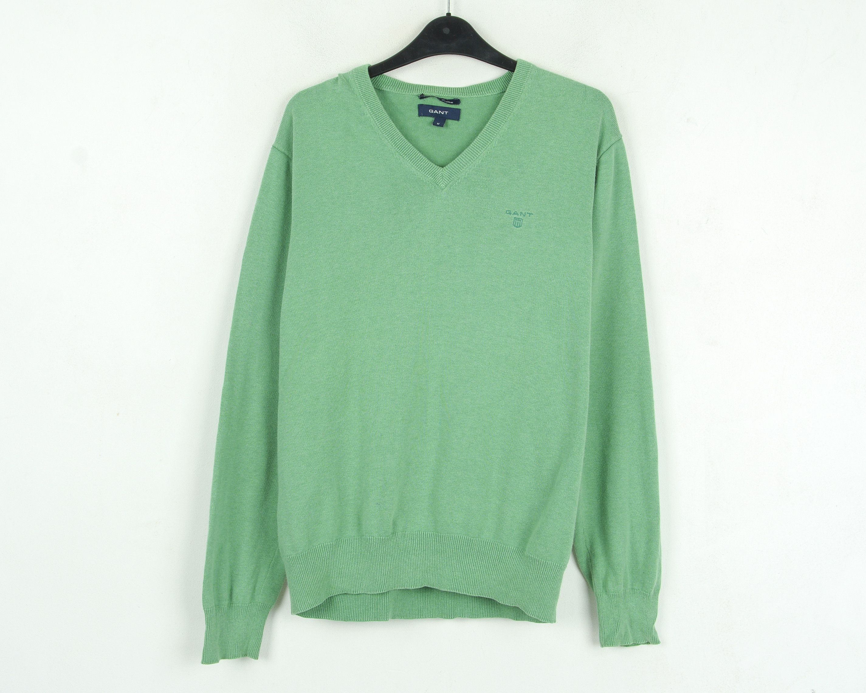 Gant Men Sweater Jumper M V-Neck Pullover Knitted Premium Cotton Size US M / EU 48-50 / 2 - 1 Thumbnail