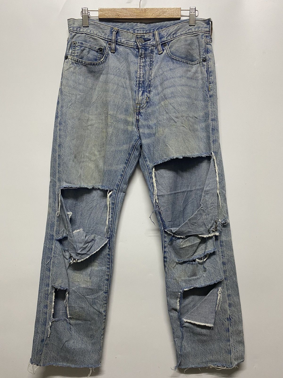GU × If Six Was Nine GU Japan Distressed Goth Punk Denim Jeans Size US 30 / EU 46 - 1 Thumbnail