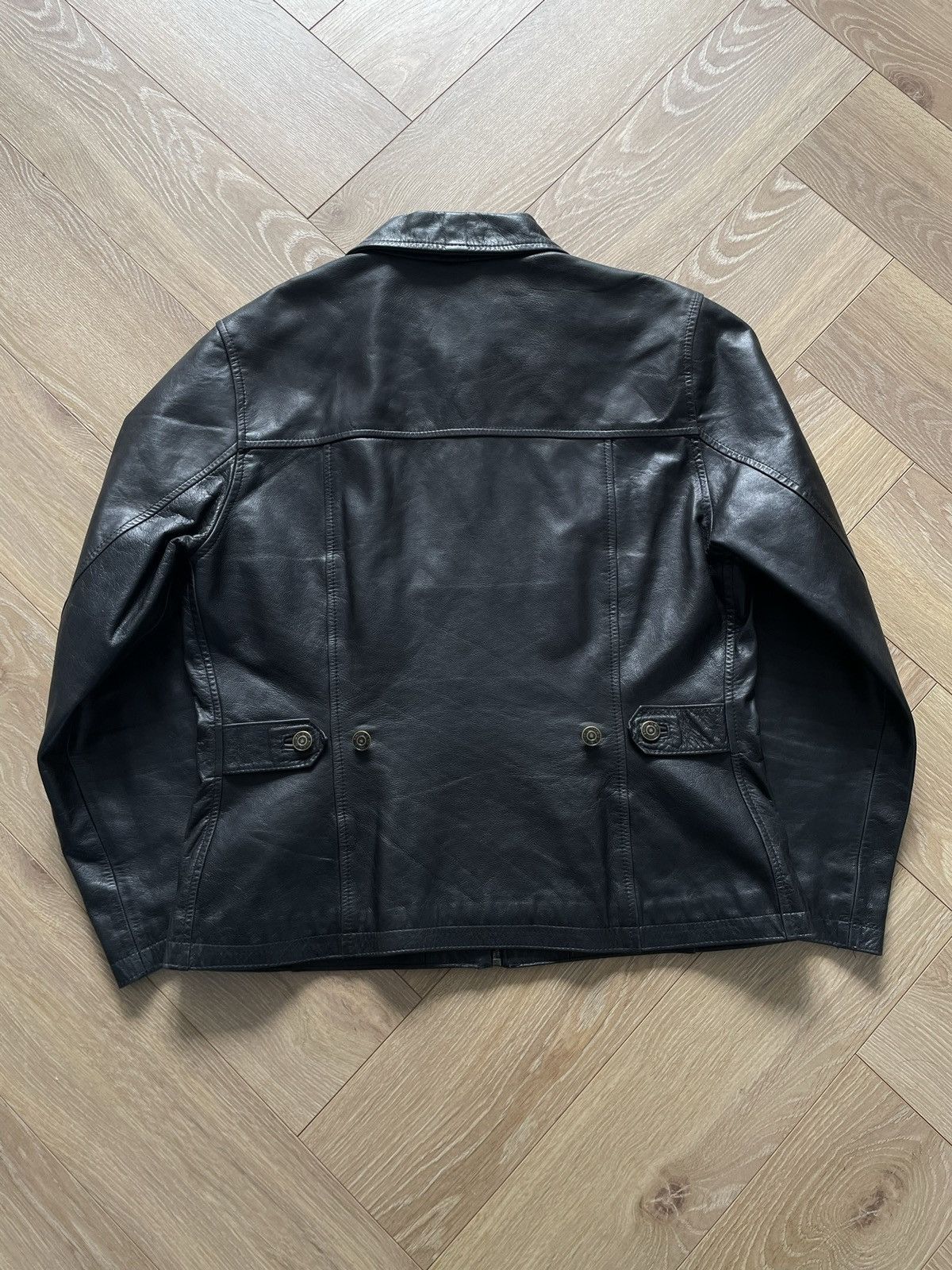 Vintage Vintage Y2k Black Leather Oversize Bomber Jacket Avant Garde Size US M / EU 48-50 / 2 - 7 Thumbnail