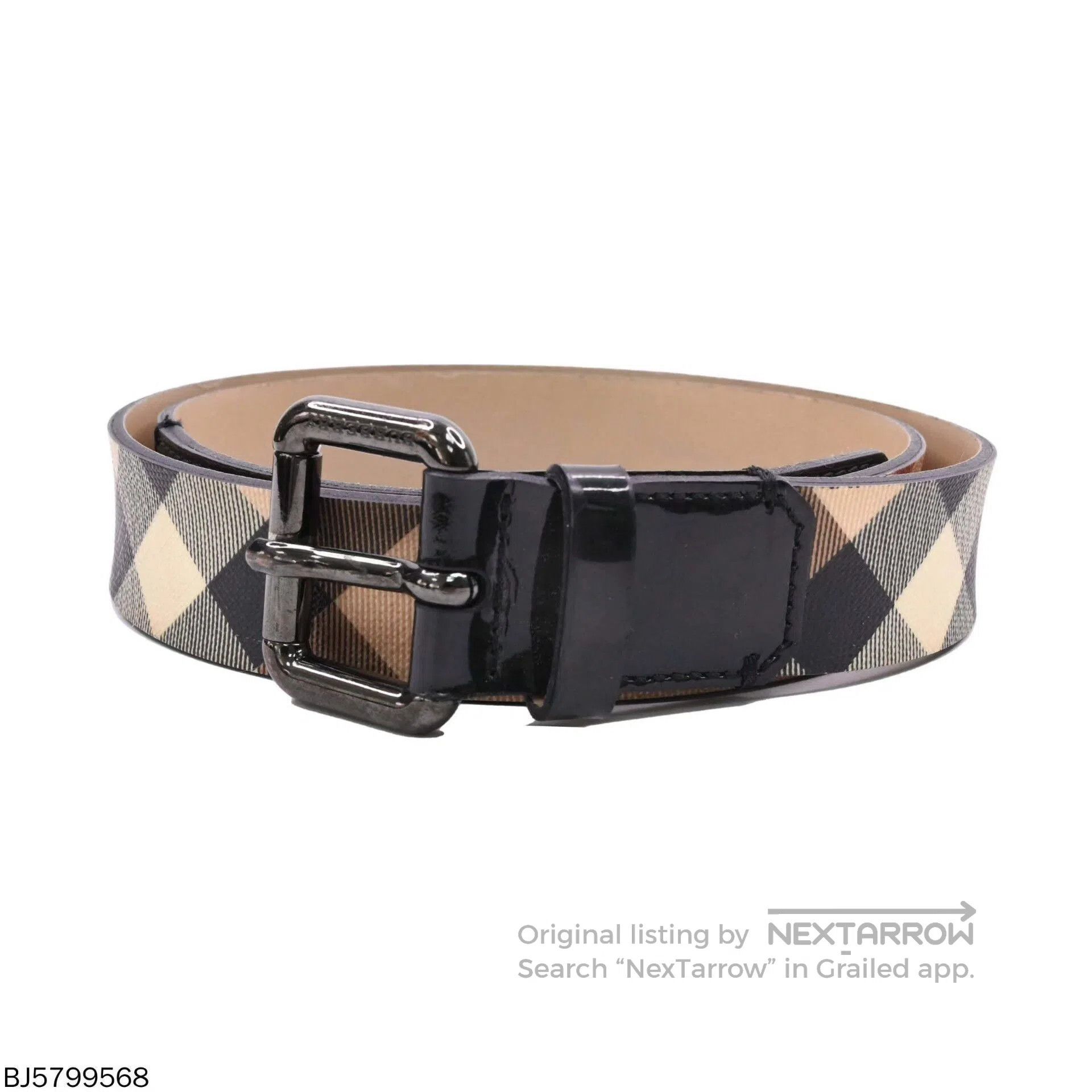 Burberry burberry check canvas leather belt 90×3. Size ONE SIZE - 4 Thumbnail