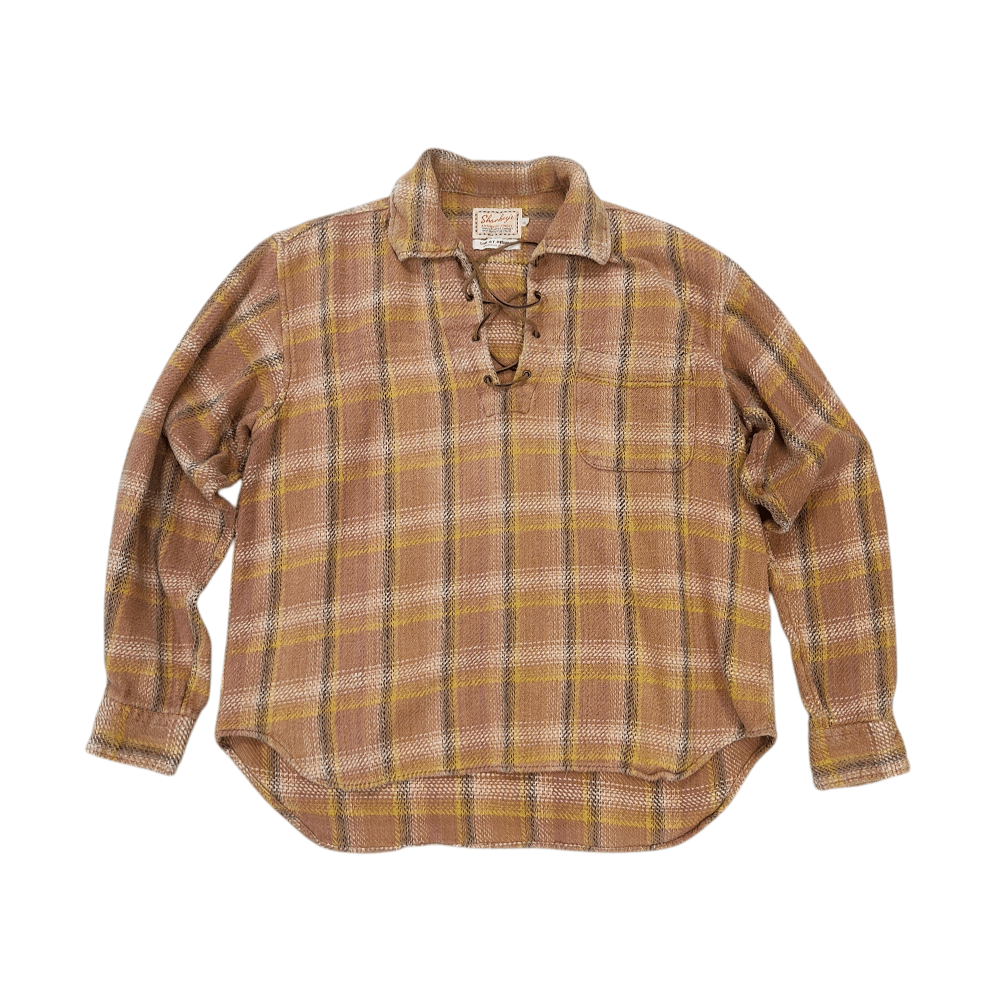 Japanese Brand Sharkey's Che-st Plaid Lace Pull-Over Flannel Shirts Size US L / EU 52-54 / 3 - 5 Thumbnail