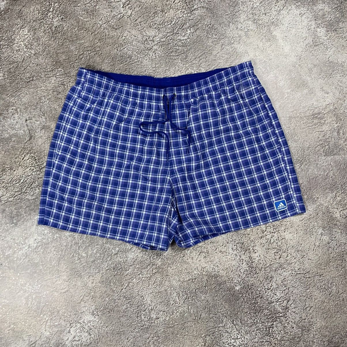 Vintage Vintage Y2K Adidas Checkered Shorts Streetwear Blue Slim 36 Size US 36 / EU 52 - 1 Thumbnail