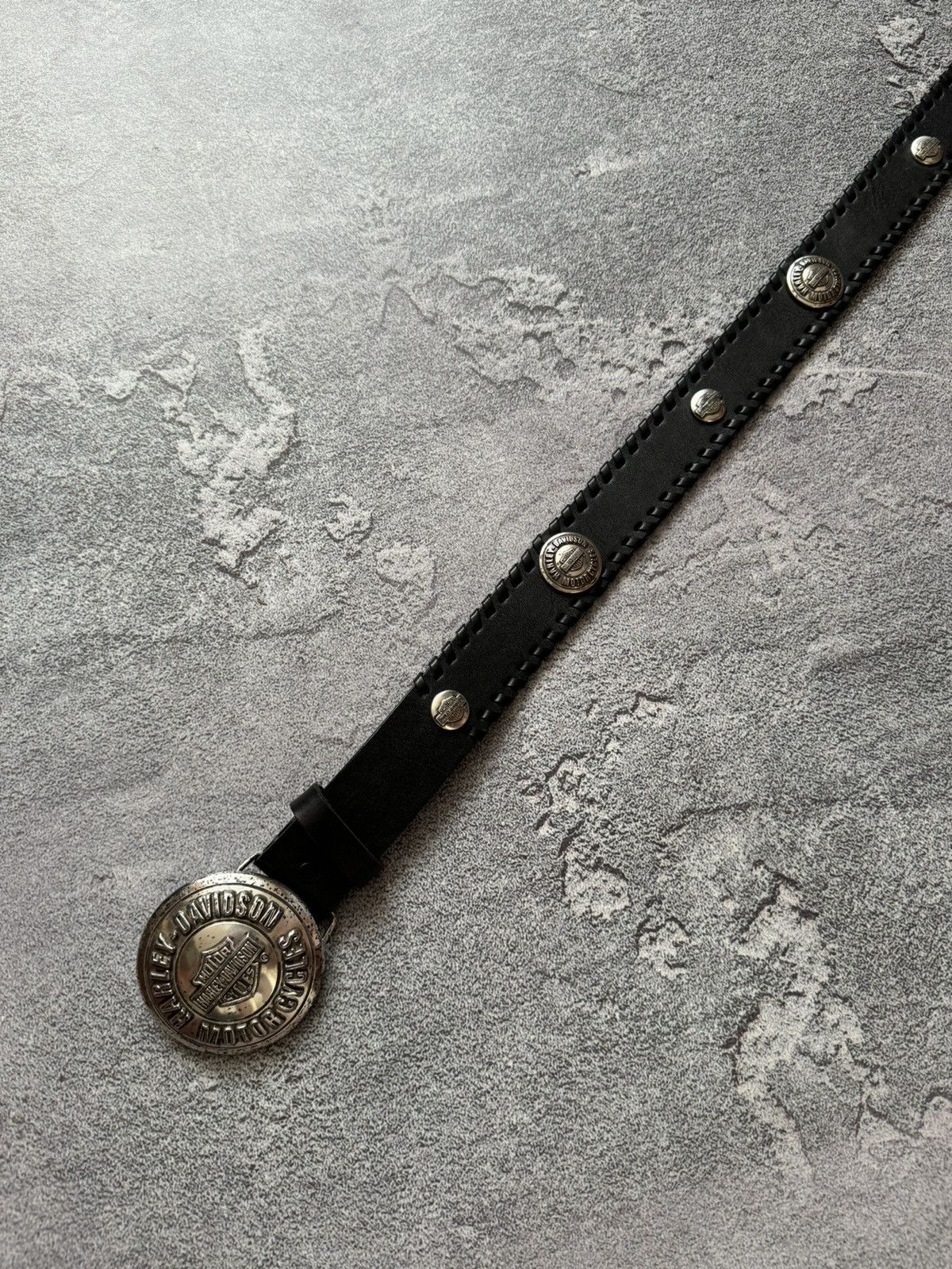 Harley Davidson × Vintage Harley Davidson studded rhinestones leather belt gothic Size ONE SIZE - 12 Thumbnail