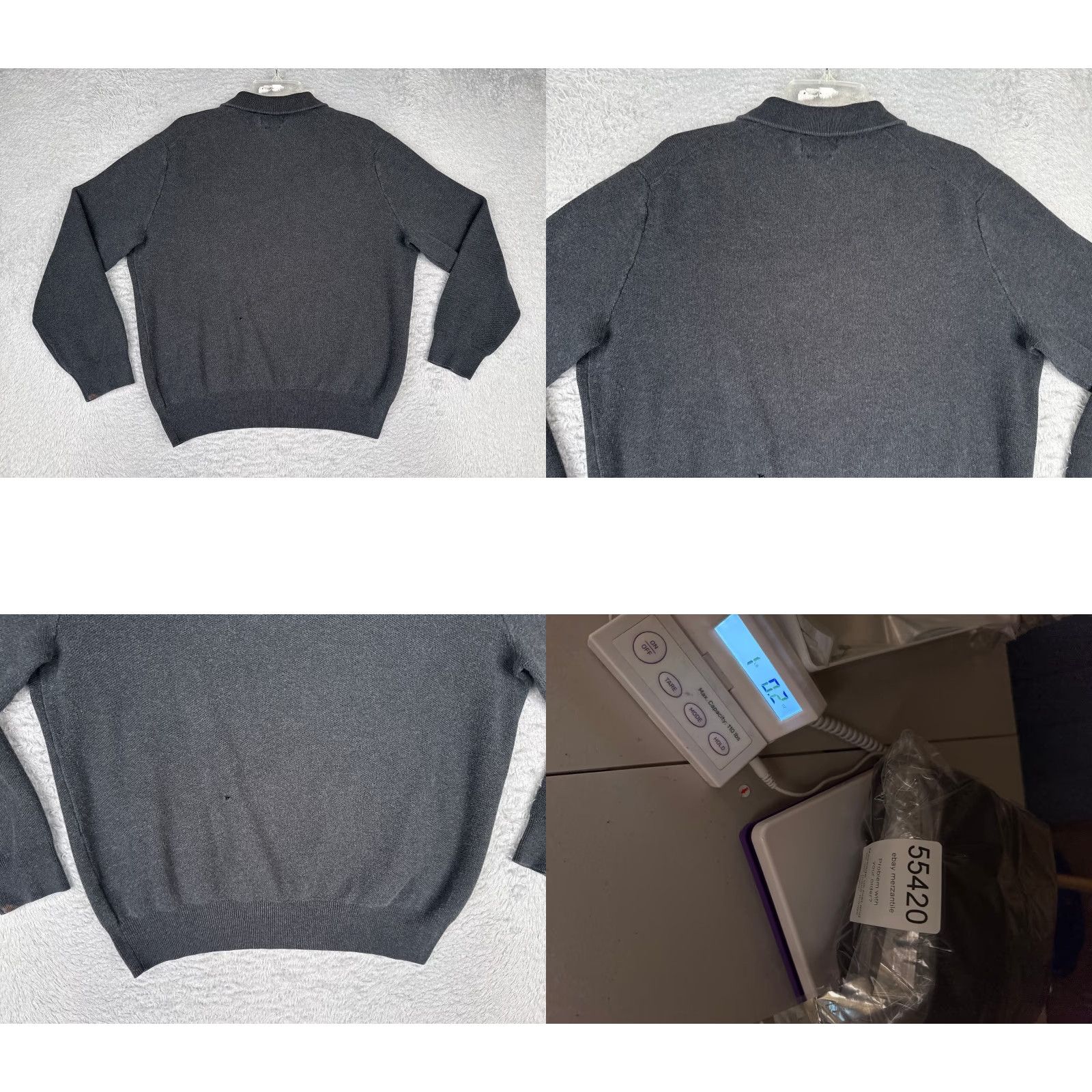 Polo Ralph Lauren Polo Ralph Lauren Sweater Men XL Gray 1/4 Zip Mock Neck Cotton Blend Logo Embroidered Pullover Casual Business Winter Fall Spring All Seasons Mens Size US XL / EU 56 / 4 - 9 Thumbnail