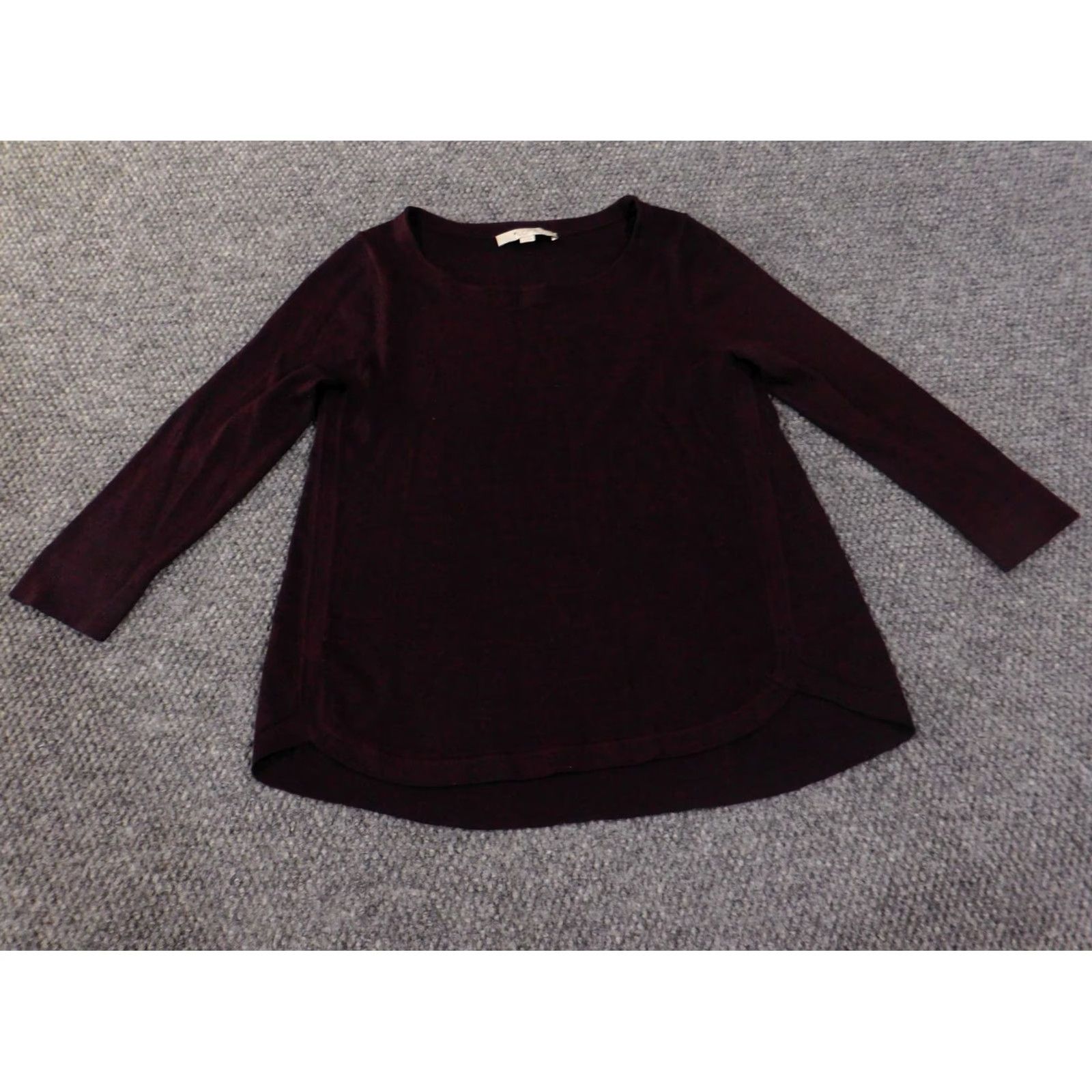 Loft LOFT Sweater Pullover Womens Small Purple Knit Wool Acrylic Crew Neck Rib Knit Long Sleeve Casual Modern Stretch Regular Size S Color Purple Womens) Size S / US 4 / IT 40 - 3 Thumbnail