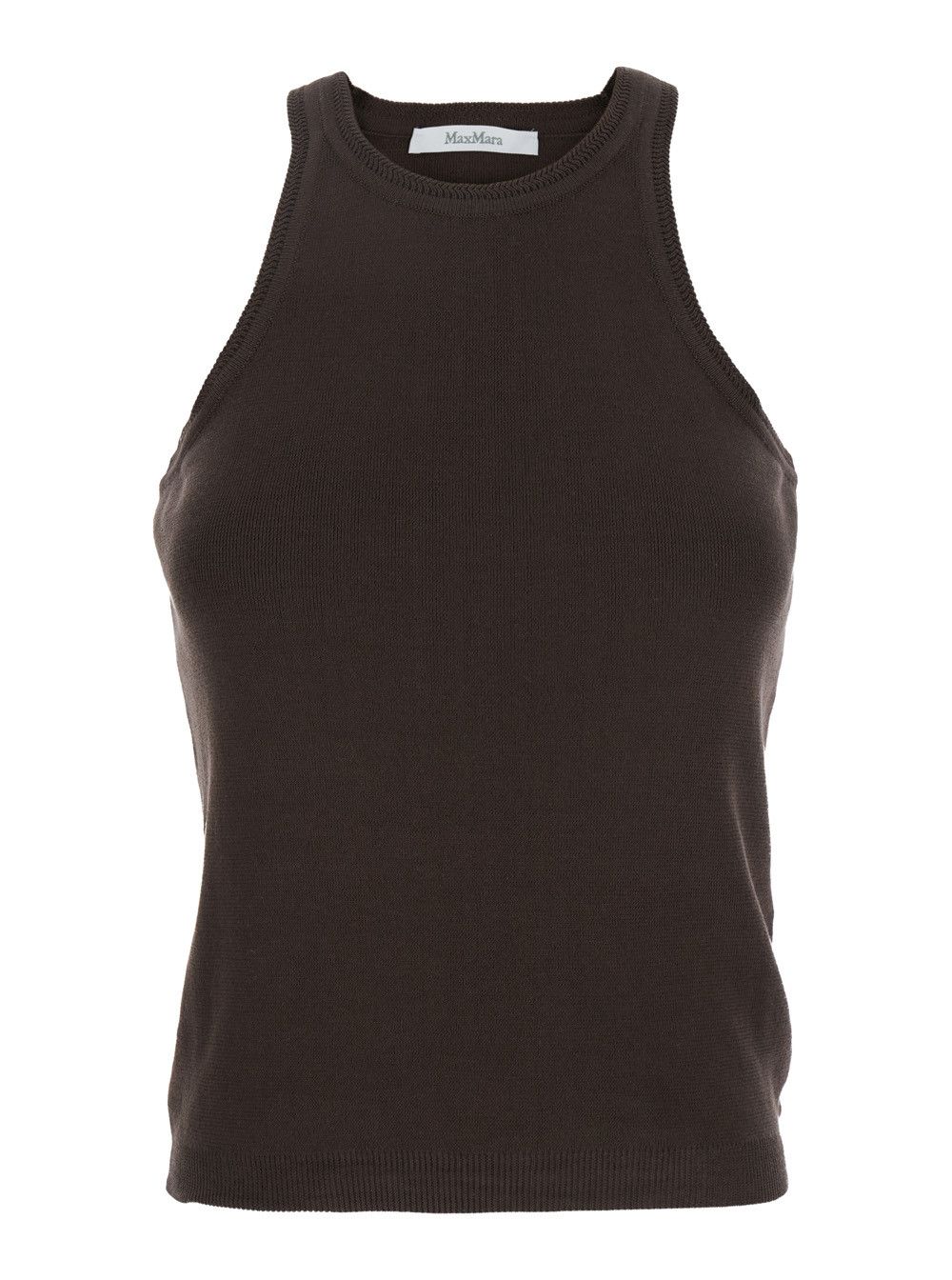 Max Mara 'Arness' Black Sleeveless Top with Halterneck in Cotton Woman Size L / US 10 / IT 46 - 1 Thumbnail