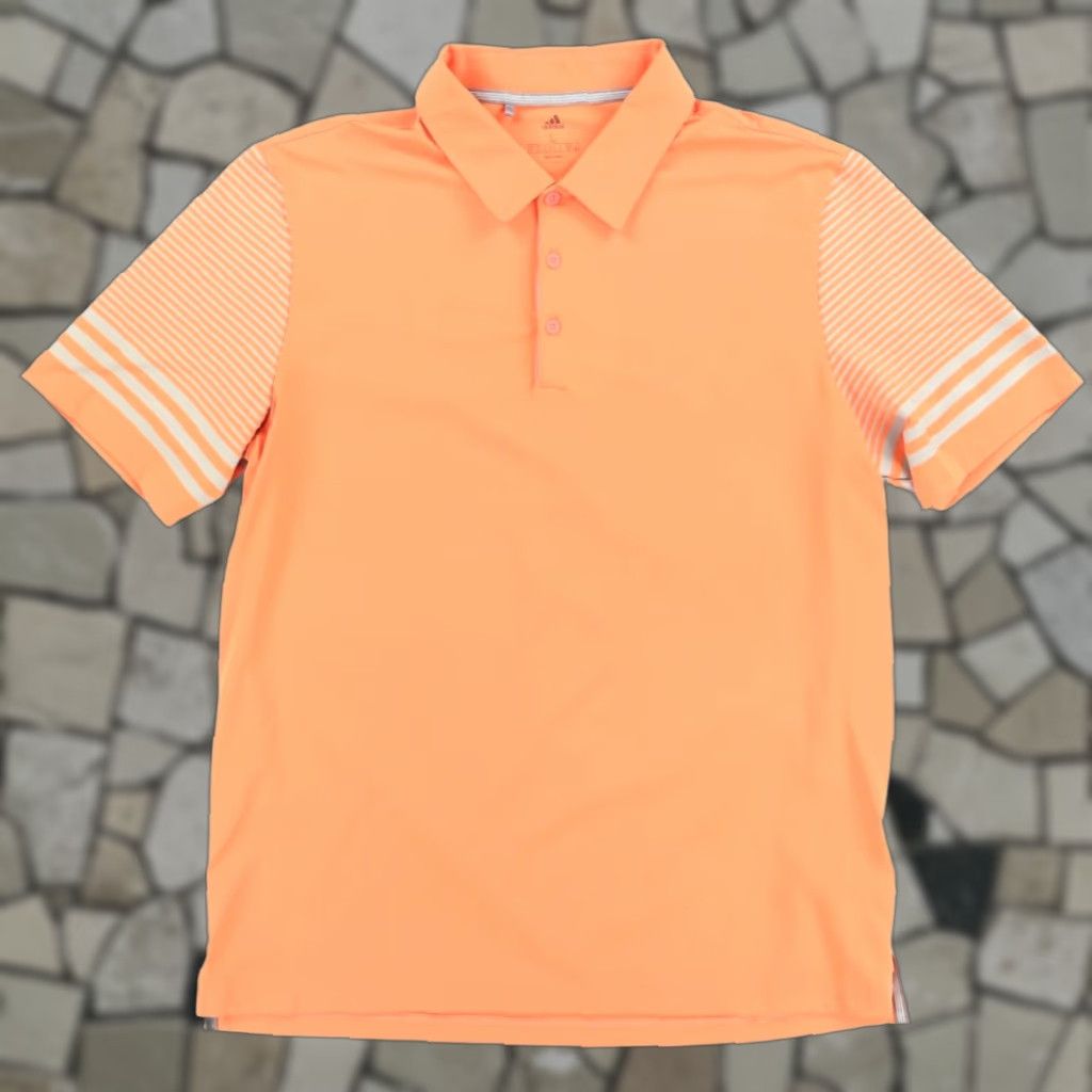Adidas Adidas High Stretch Polyester Solid Polo Shirt Orange Men's L Shirt Size US L / EU 52-54 / 3 - 1 Thumbnail