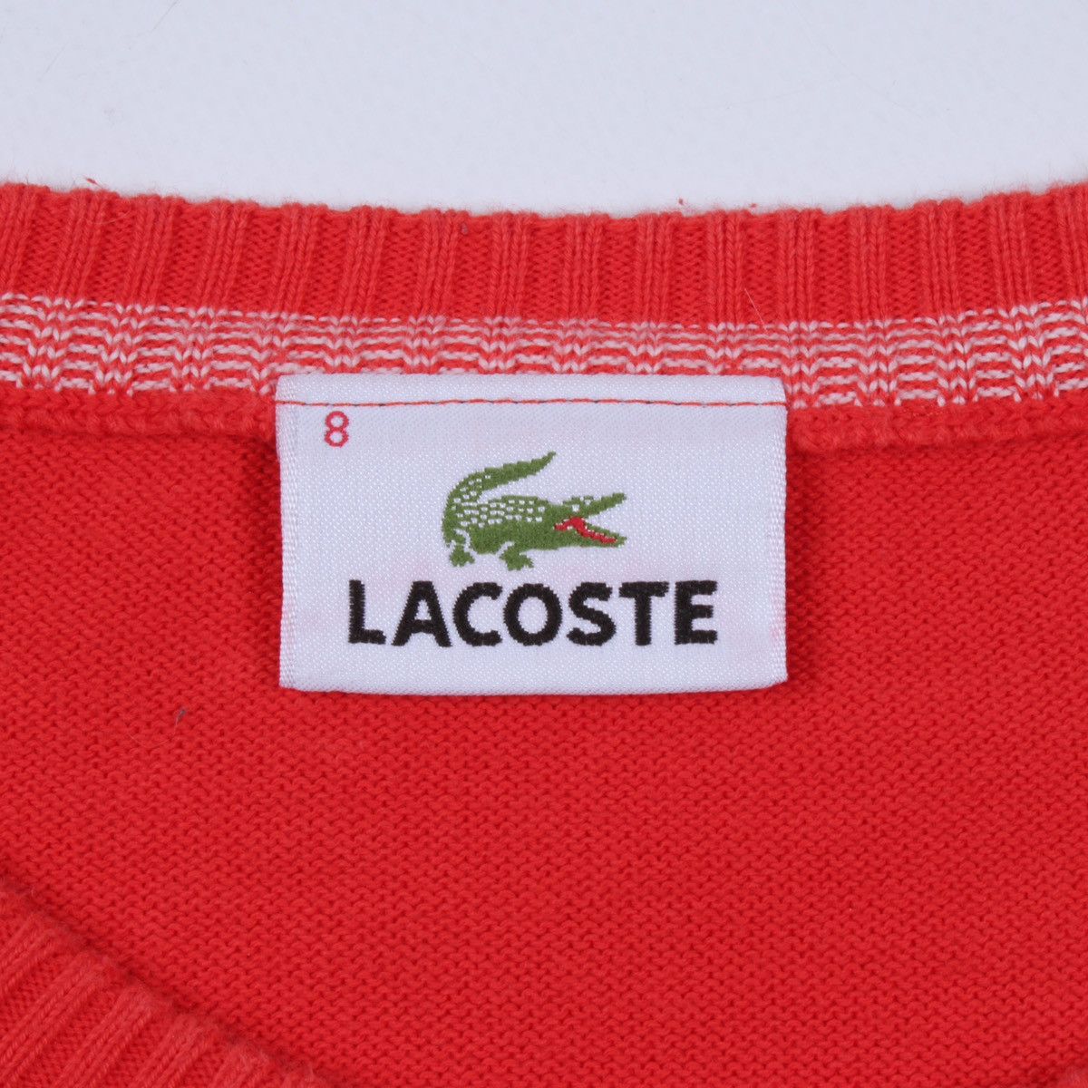 Lacoste LACOSTE Red Cotton Knit Pullover Sweater Crew Neck Size US XXL / EU 58 / 5 - 11 Thumbnail