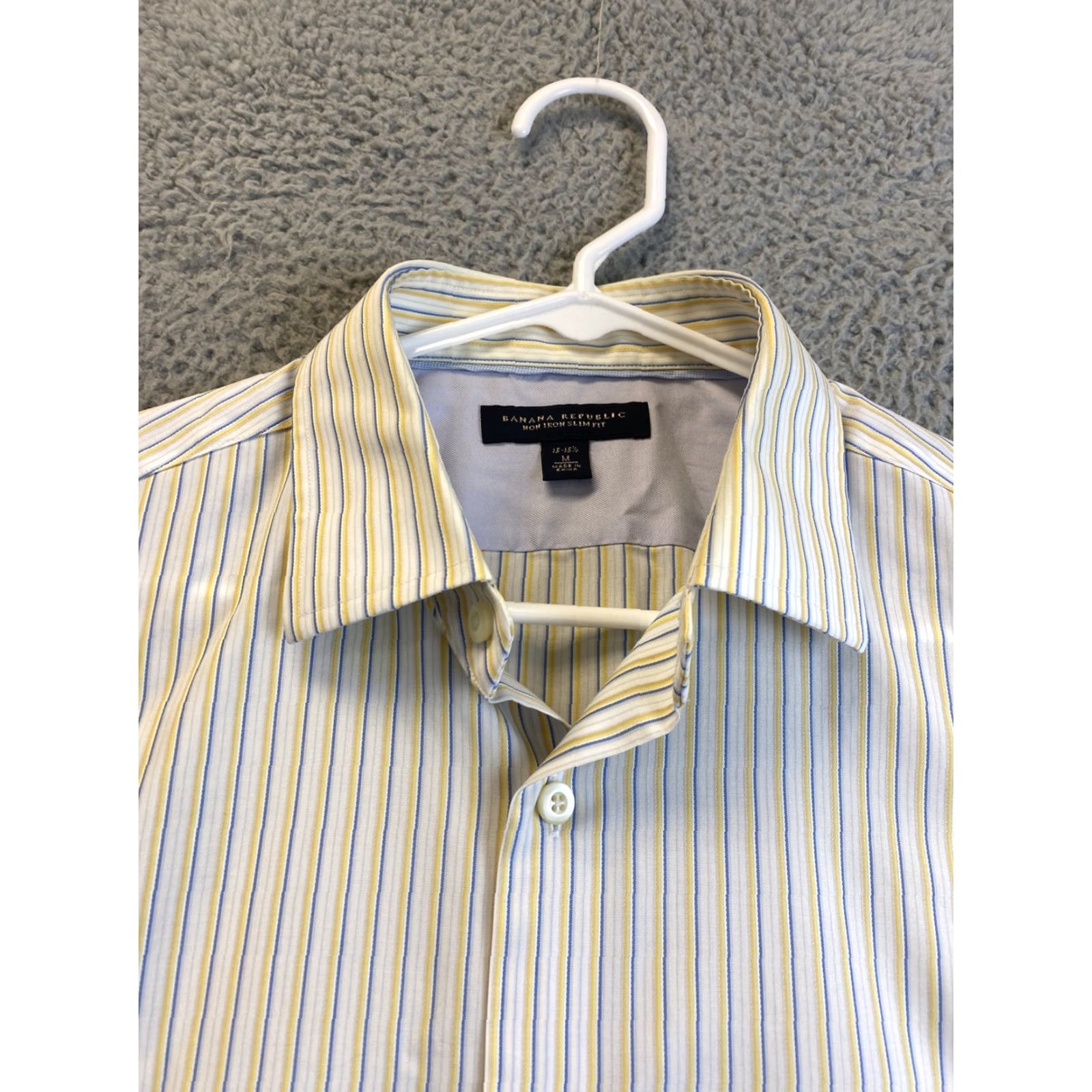 Banana Republic Banana Republic Men's Dress Shirt Medium Long Sleeve Collared Button-Down Multicolor Cotton Slimming Size 40R - 4 Thumbnail