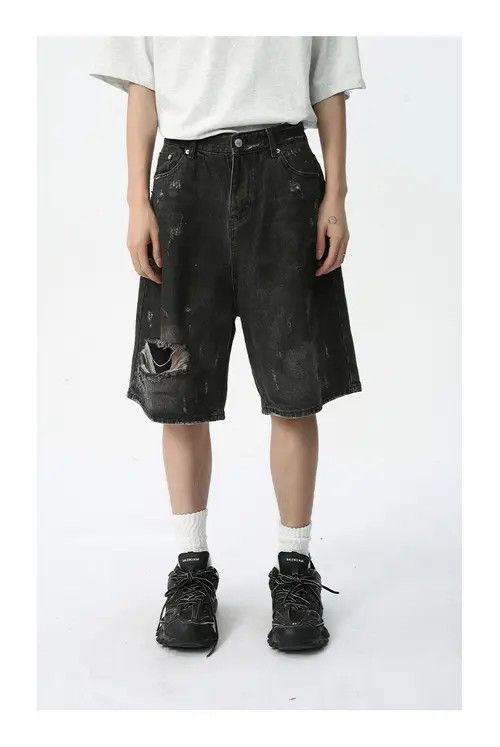 Other Street retro distressed loose ripped denim shorts Size US 32 / EU 48 - 1 Thumbnail