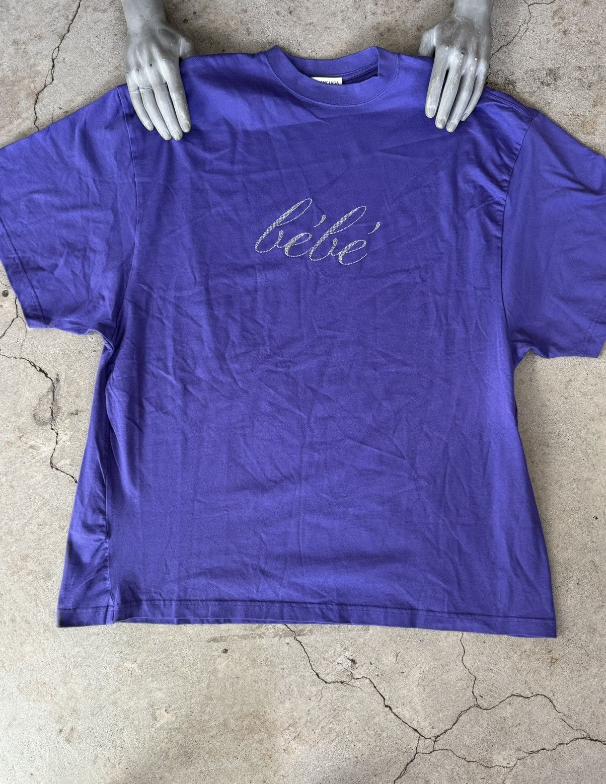 BALENCIAGA RHINESTONE BEBE TEE SHIRT
