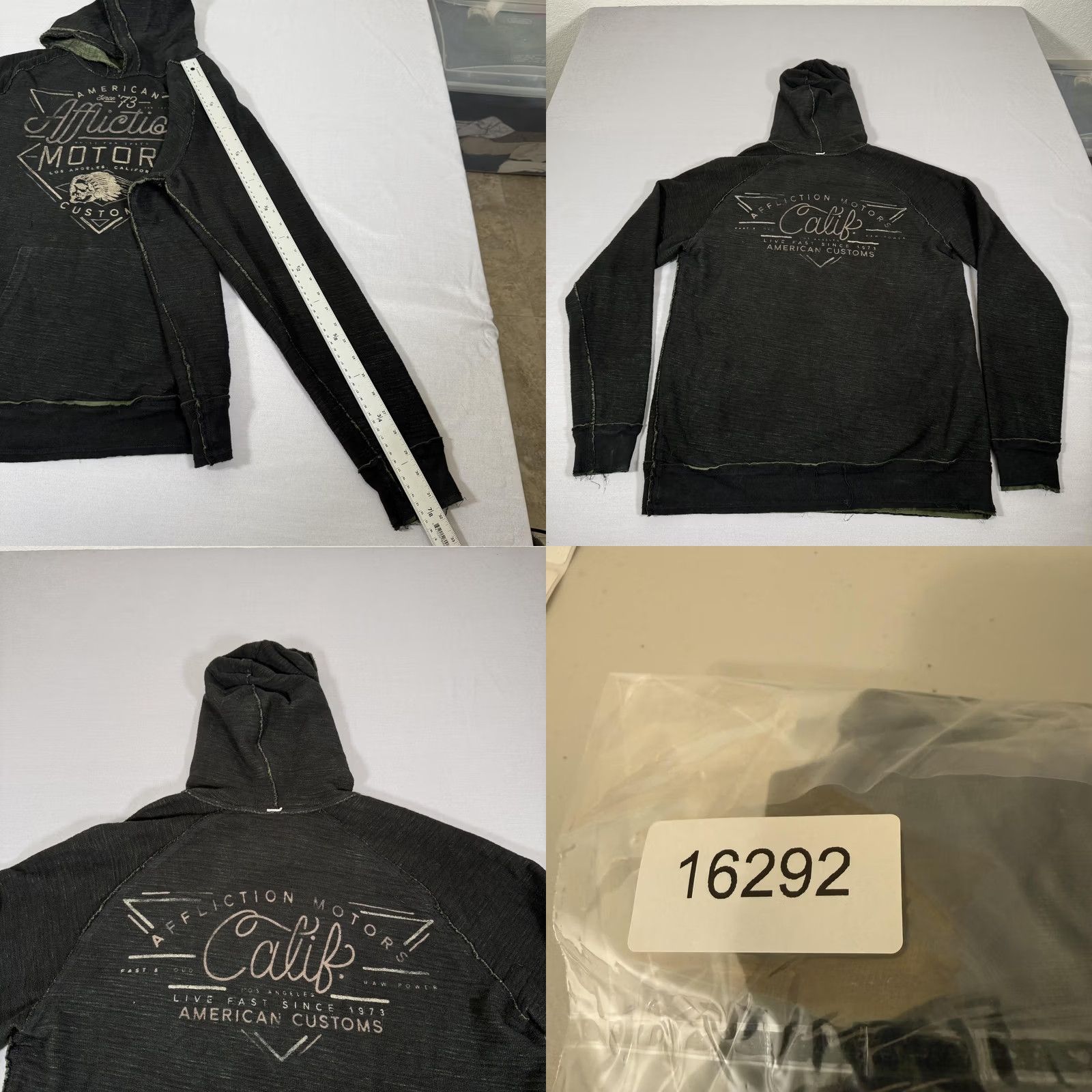 Affliction VINTAGE Affliction Hoodie Men Large Black Reversible Pullover Sweater Skull Y2K Pulse Size US L / EU 52-54 / 3 - 9 Thumbnail