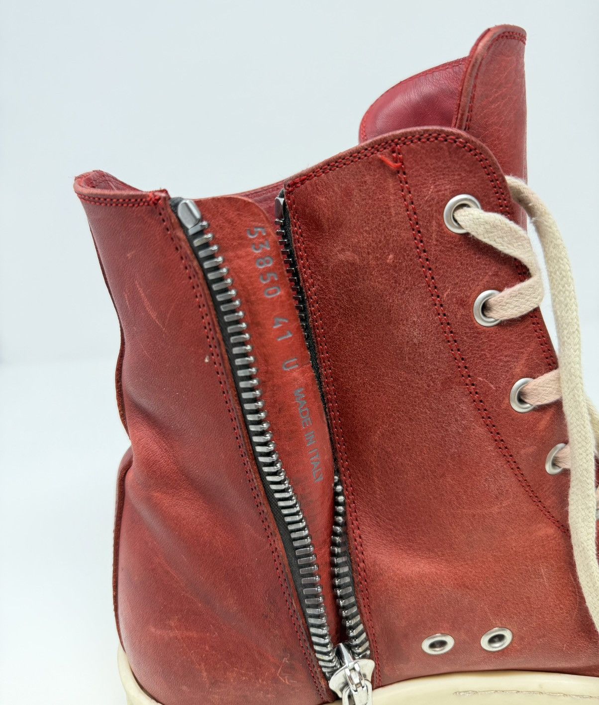 Rick Owens Rick Owens Ramones High Cardinal Red Size US 8 / EU 41 - 8 Thumbnail