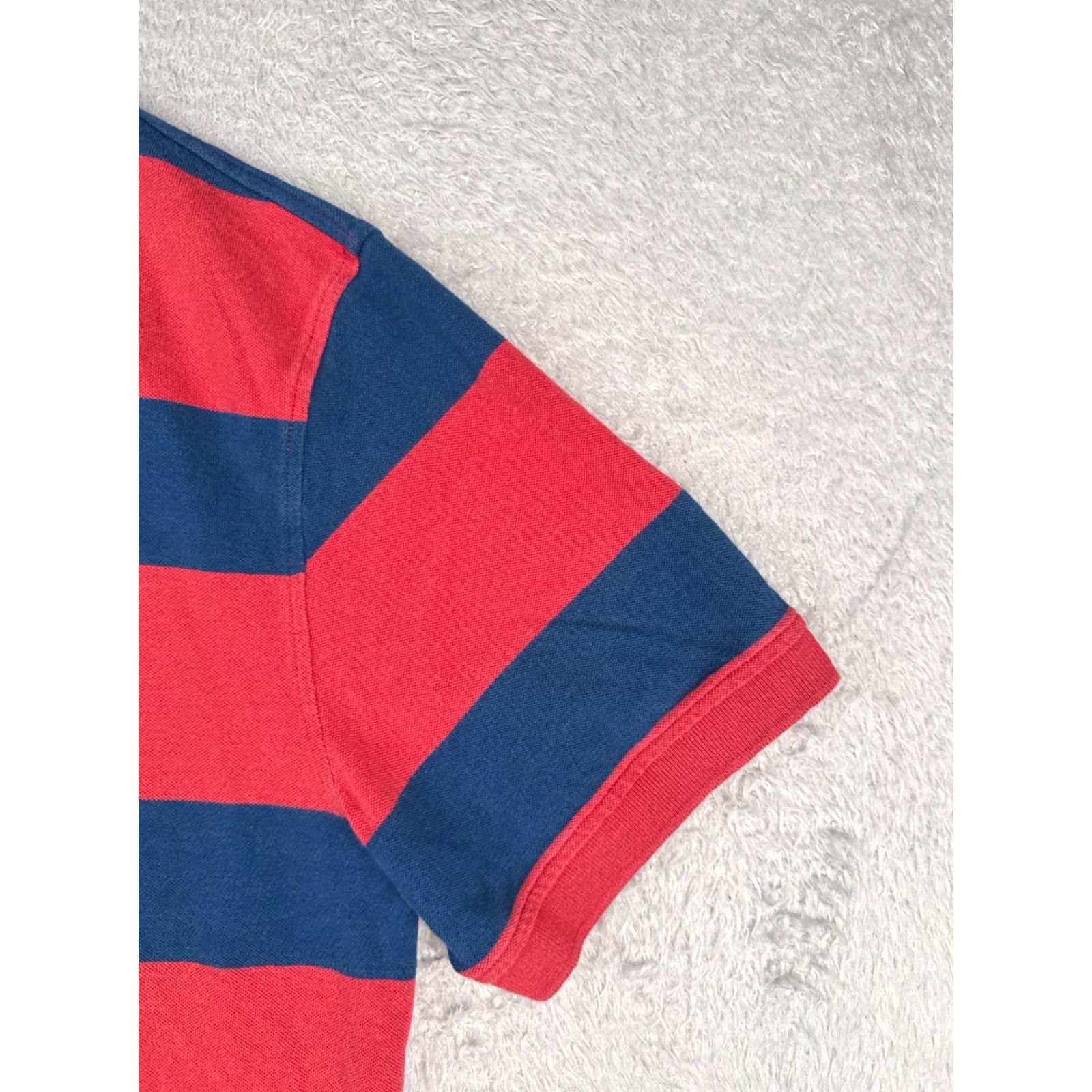 Tommy Hilfiger Tommy Hilfiger Polo Shirt Men 2XL Slim Fit Striped Cotton Blue Red Mens Size US XXL / EU 58 / 5 - 2 Thumbnail