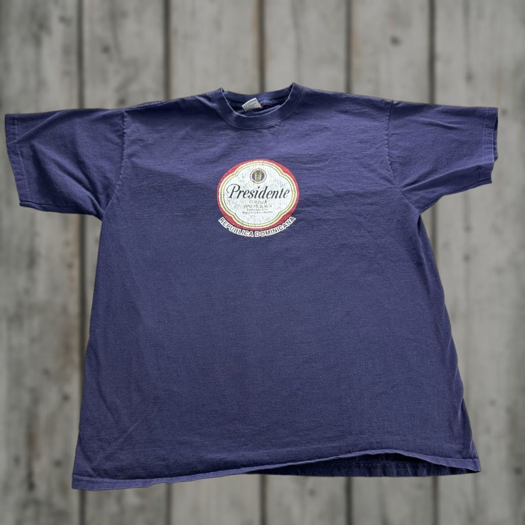 Vintage Presidente Beer Shirt Mens 2XL Blue Aremar Dominican Republic Graphic Tee Size US XXL / EU 58 / 5 - 1 Thumbnail