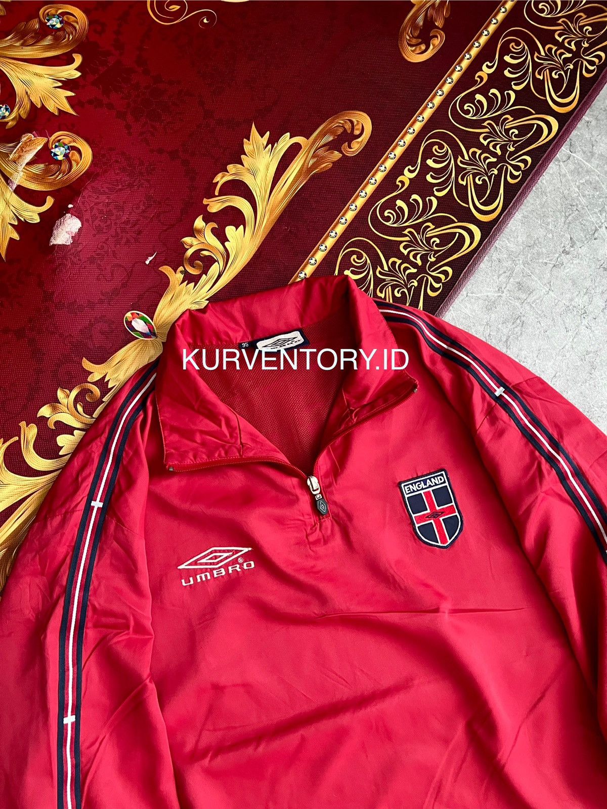 Umbro (SOLD) Vintage Umbro England Halfzip Windbreaker Size US L / EU 52-54 / 3 - 2 Thumbnail