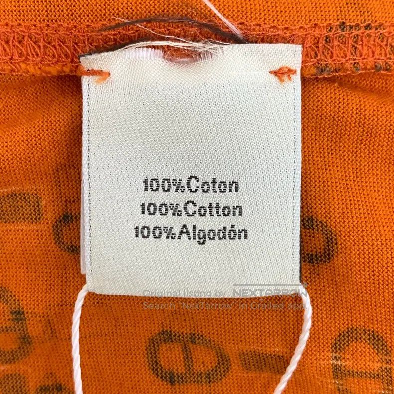 Hermes Hermes Orange Lock扣Printed Cotton Round Collar Short Sleev Size S / US 4 / IT 40 - 6 Thumbnail