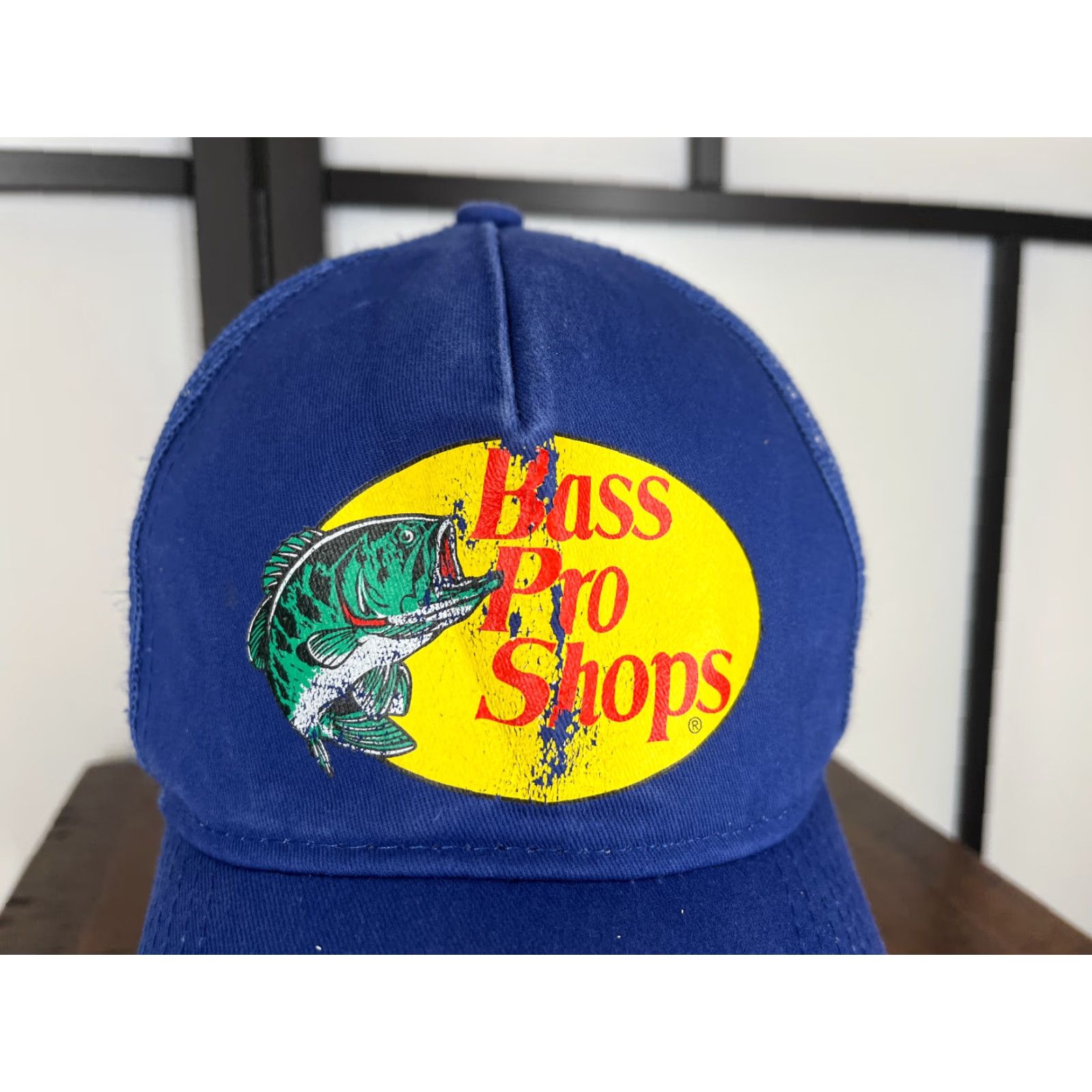 Bass Pro Shops BASS PRO SHOPS Trucker Hat Adjustable Adult One Size Blue Cotton Twill Fish Camp Mens Size ONE SIZE - 2 Thumbnail