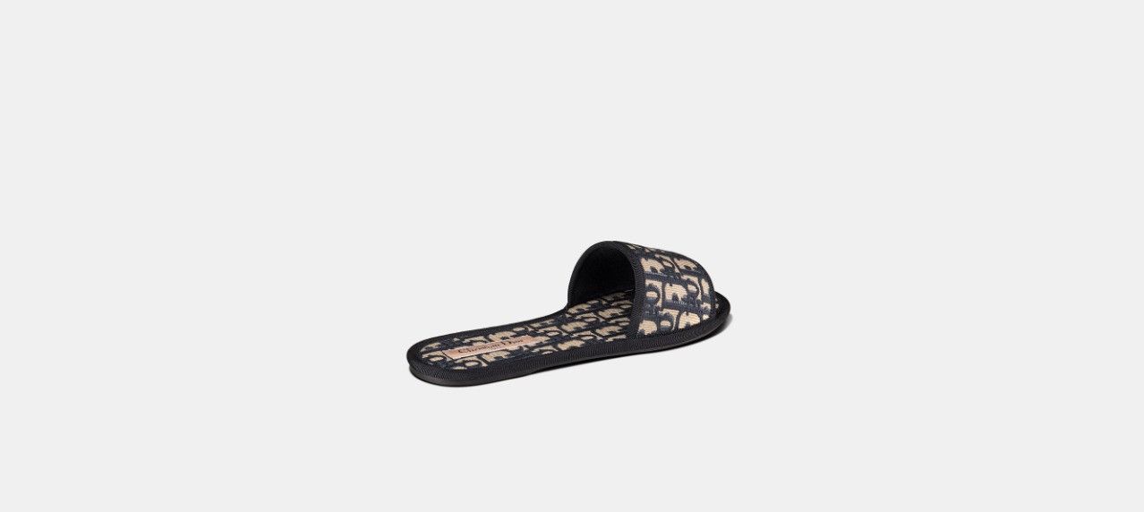 Dior o1w1db10724 Dior Chez Moi Slides in Deep Blue / Beige Size US 10 / IT 40 - 3 Thumbnail