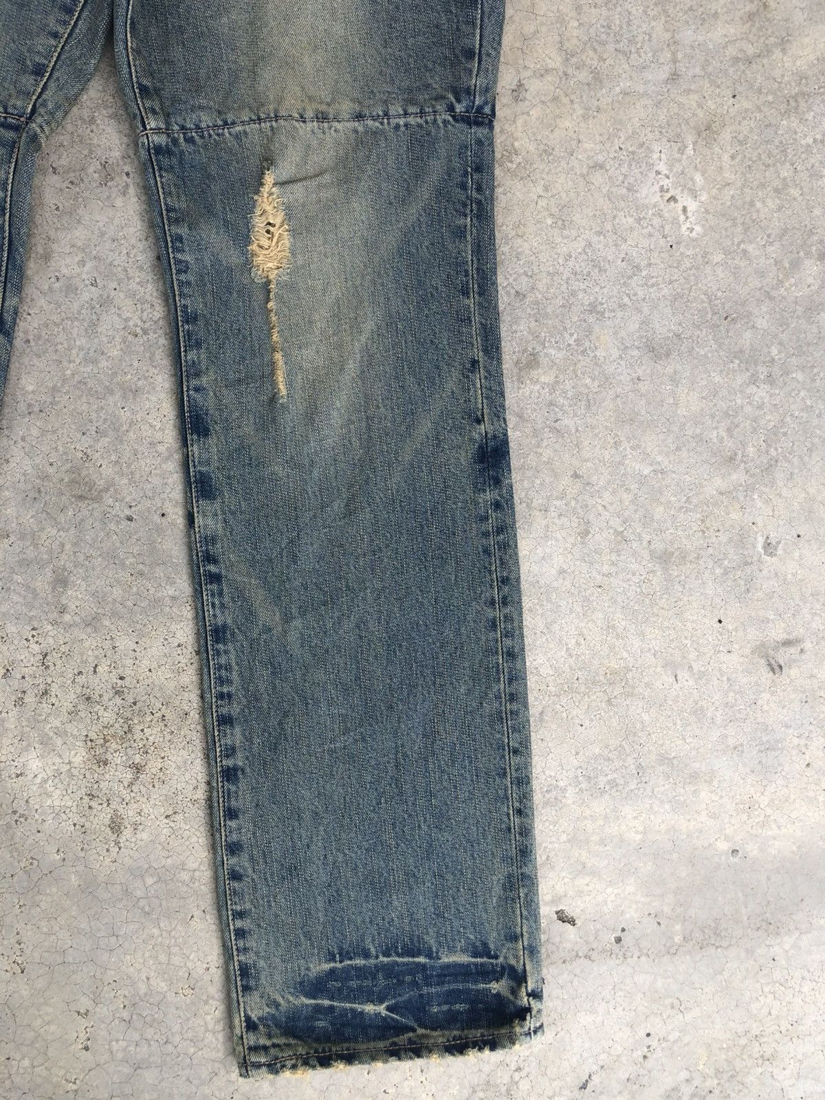 PPFM Japanese PPFM Double Waist Distressed Jeans Size US 35 - 7 Thumbnail