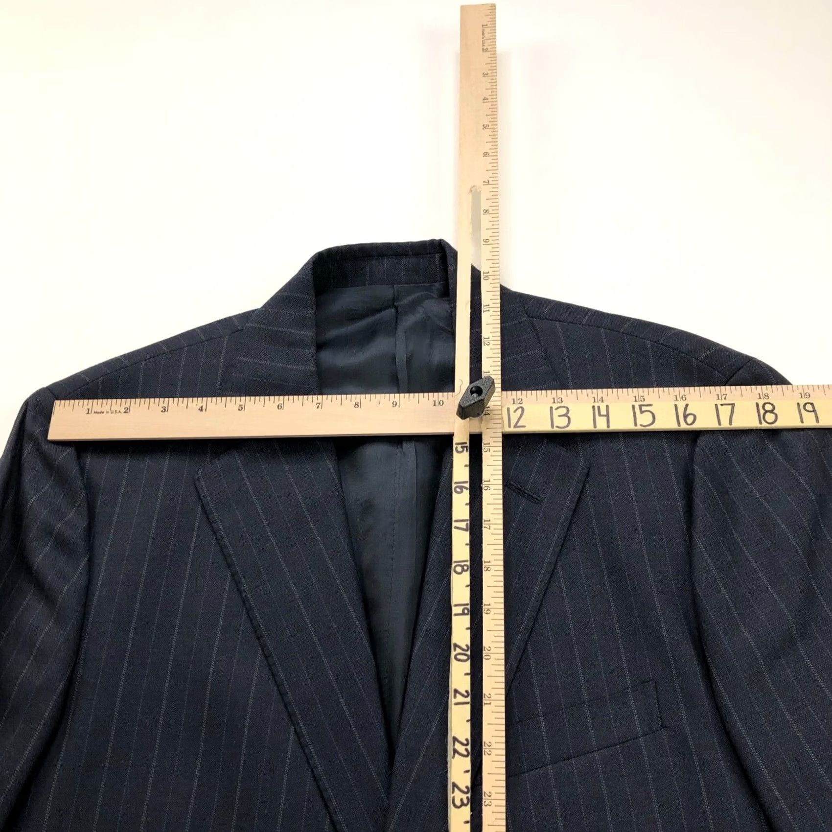 Ralph Lauren Polo Ralph Lauren 42L Navy Pinstripe 100% Virgin Wool Button Sport Coat Jacket Men Wool Pinstripe Suit Jacket Regular Fit Navy 42L Mens Size US XL / EU 56 / 4 - 5 Thumbnail