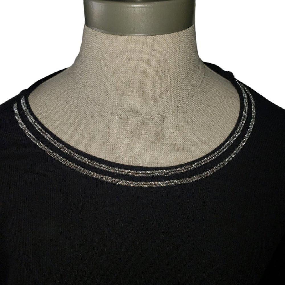 Chicos CT792a Chico's Ladies Black Long Sleeve Top L Size L / US 10 / IT 46 - 2 Thumbnail