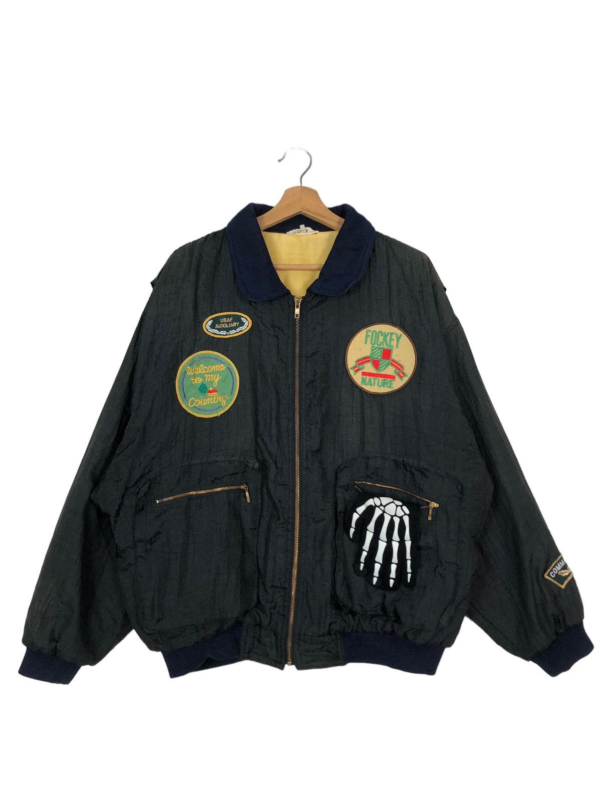 Japanese Brand 🔥90’s VintageBomber Jacket Fockey Nature Big Logo Team Size US M / EU 48-50 / 2 - 1 Thumbnail