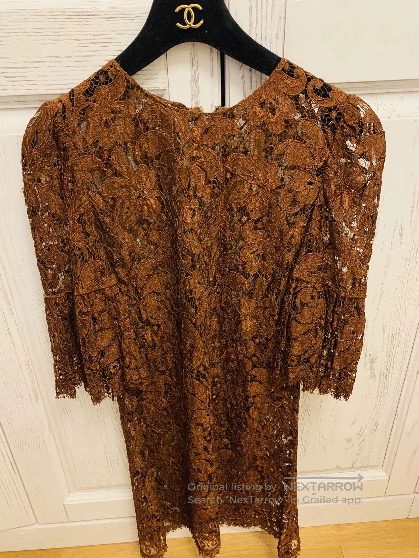 Dolce & Gabbana Dolce & Gabbana Brown Lace Dress. Size M / US 6-8 / IT 42-44 - 3 Thumbnail