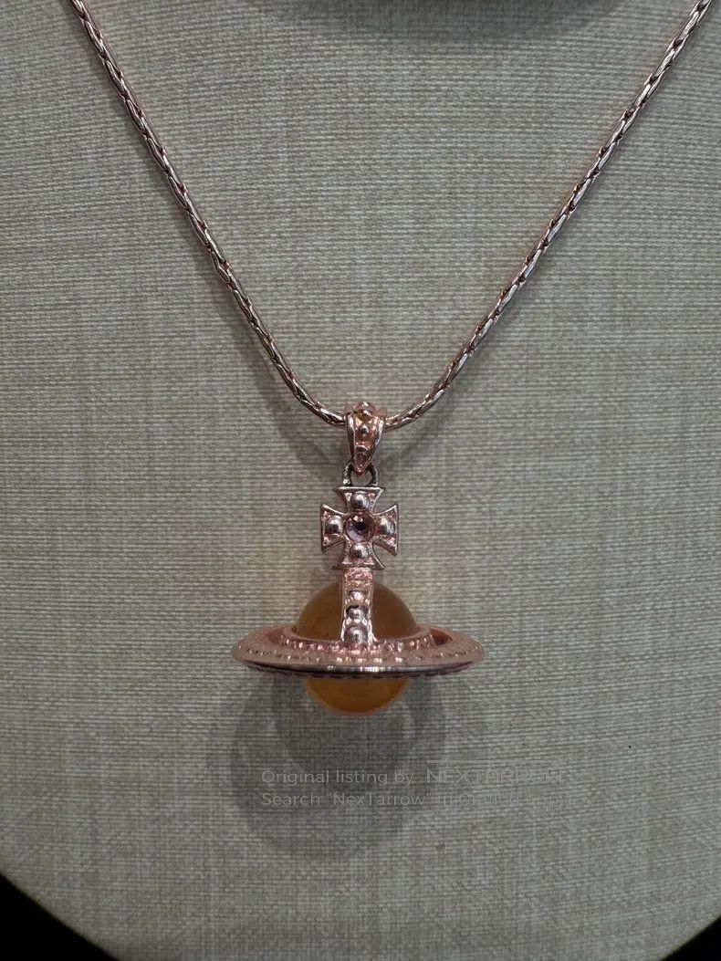 Vivienne Westwood Vivienne Westwood Pink Orb Planet Necklace Size ONE SIZE - 3 Thumbnail