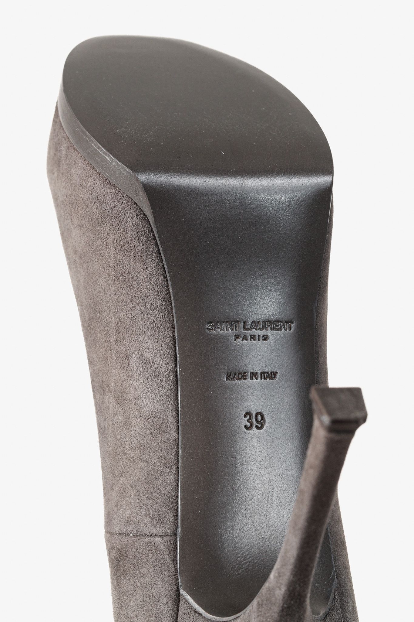 Saint Laurent Paris Saint Laurent Tribute Earth Grey Suede Platform Pumps Size US 8.5 / IT 38.5 - 5 Thumbnail