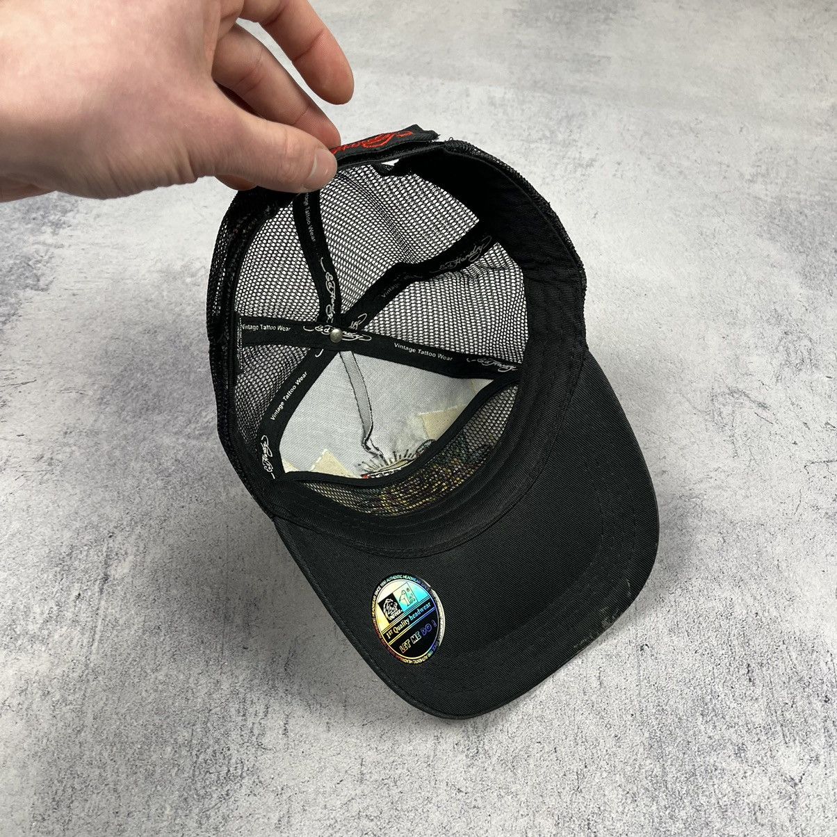 Ed Hardy × Vintage Vintage Ed Hardy rose tattoo y2k trucker cap 90’s Size ONE SIZE - 4 Thumbnail