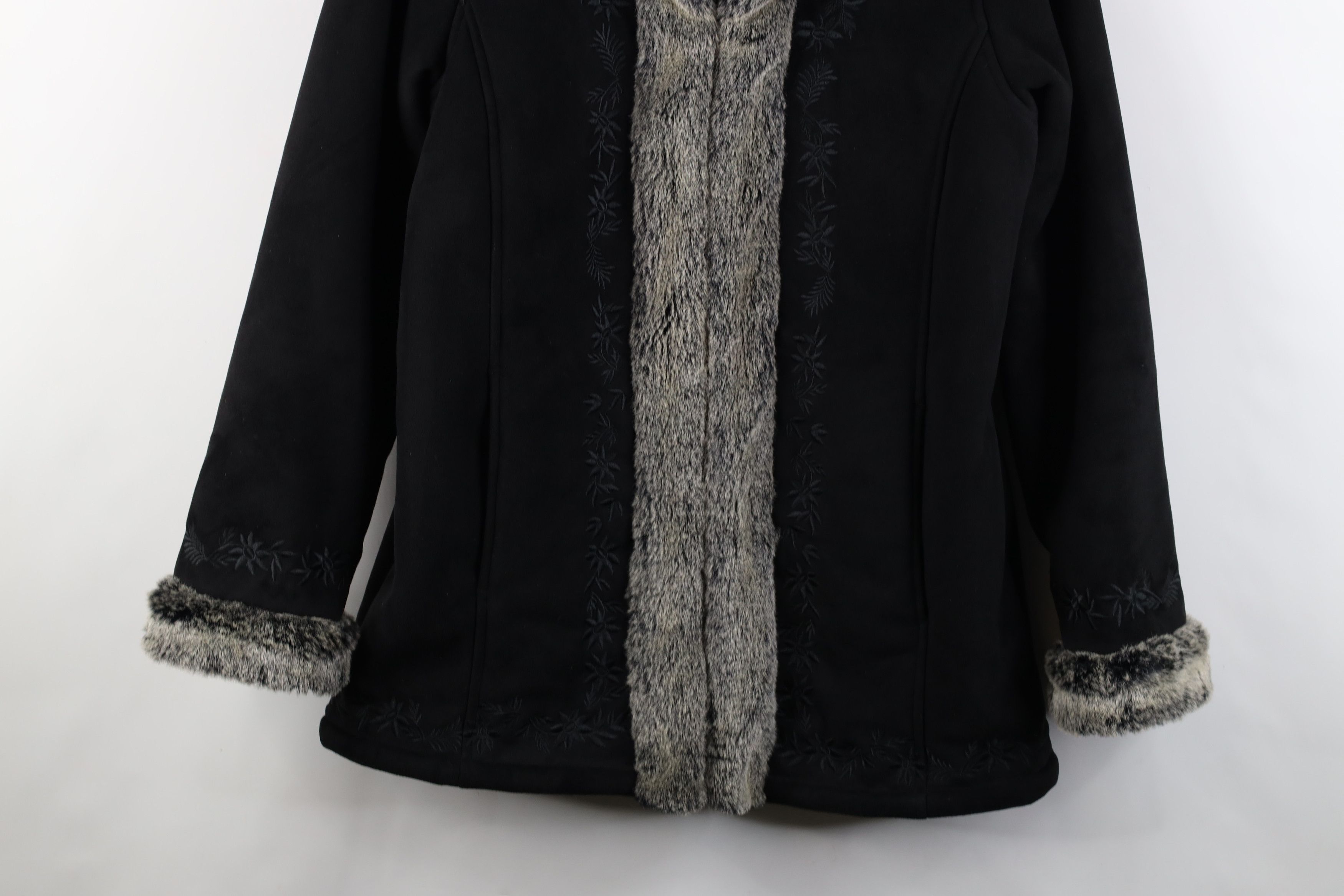 L.L. Bean × Vintage Vintage LL Bean Flower Pennylane Plush Jacket Black Size M / US 6-8 / IT 42-44 - 3 Thumbnail