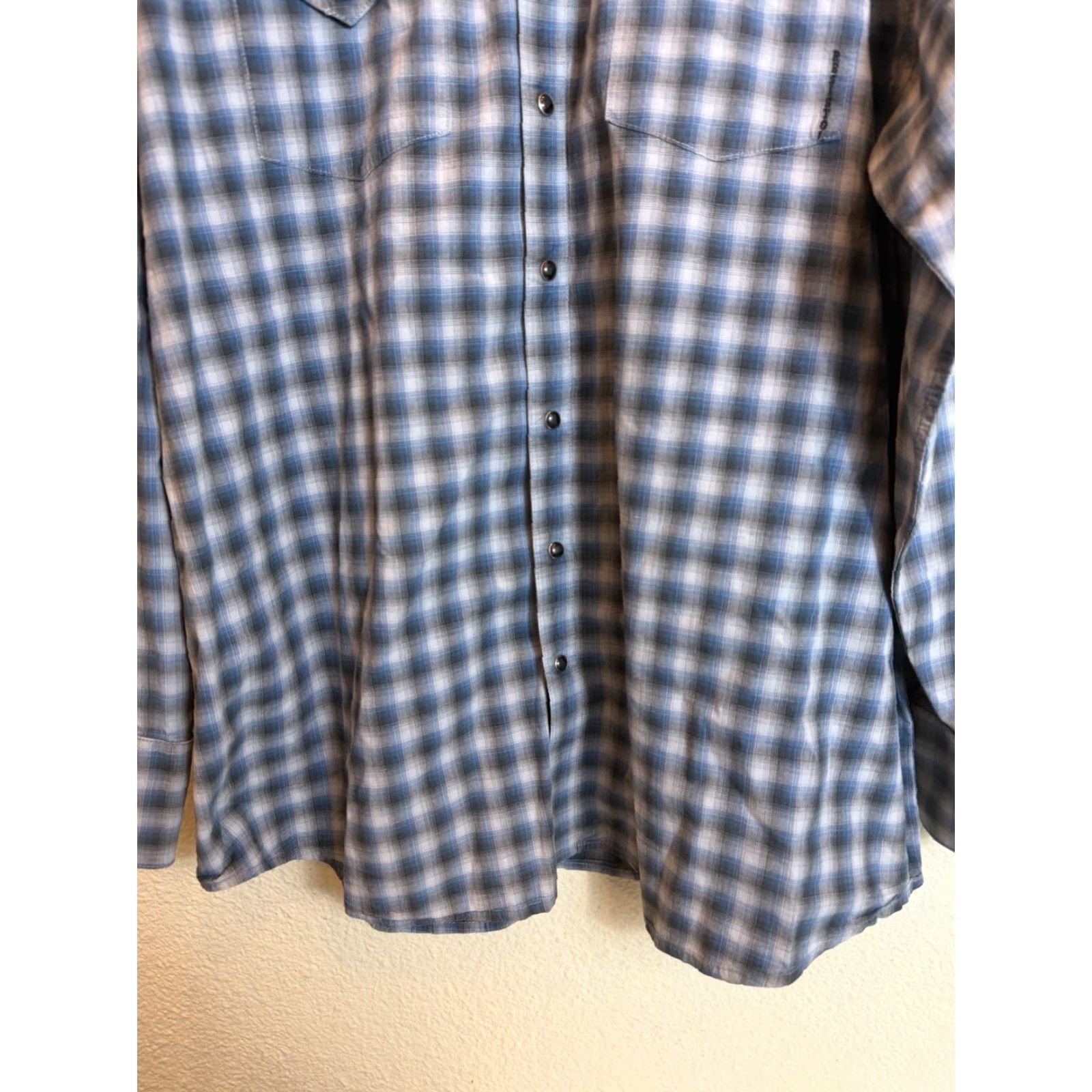 Vintage Resistol Rodeo Gear Shirt Mens XL Long Sleeve Blue Plaid Pearl Snap Shirt Size US XL / EU 56 / 4 - 5 Thumbnail