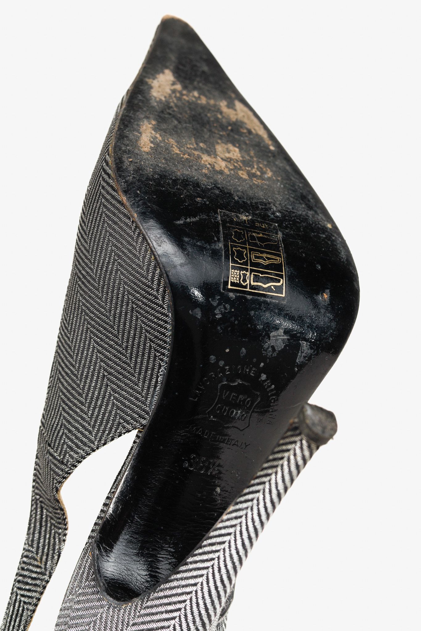 Gianfranco Ferre Gianfranco Ferre Metallic Herringbone Slingback Heels Size US 8 / IT 38 - 5 Thumbnail