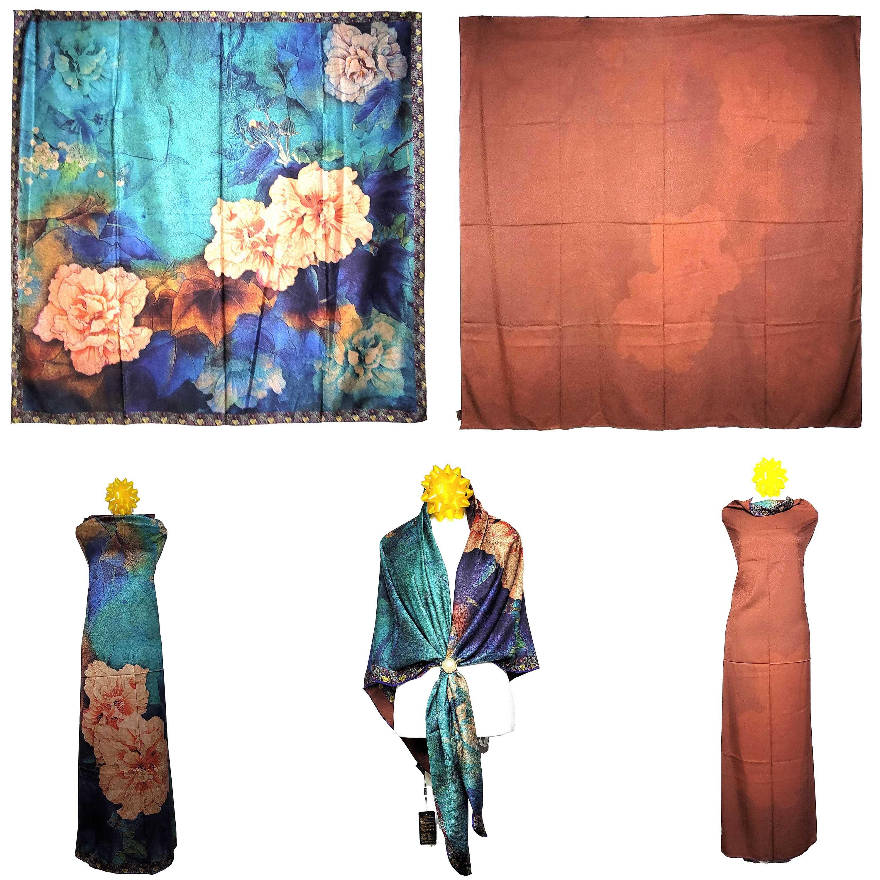 Other NWT Double Sided Silk Scarf 52"x52" Large Square Wrap 3215 Size ONE SIZE - 1 Thumbnail