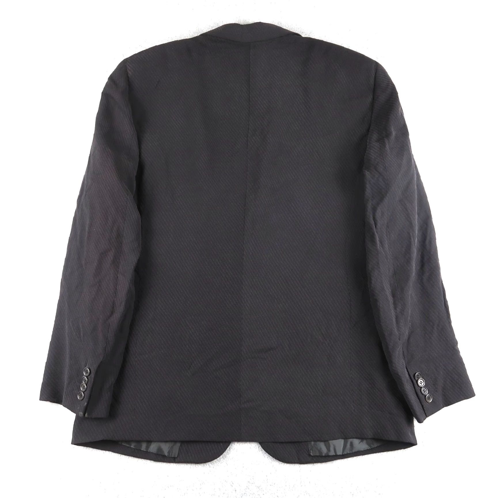Giorgio Armani VINTAGE Giorgio Armani Blazer Two-Button Black Textured Made In Italy 54 Mens Jacket Single-Breasted 2 Button Sport Coat Size 54R - 2 Thumbnail