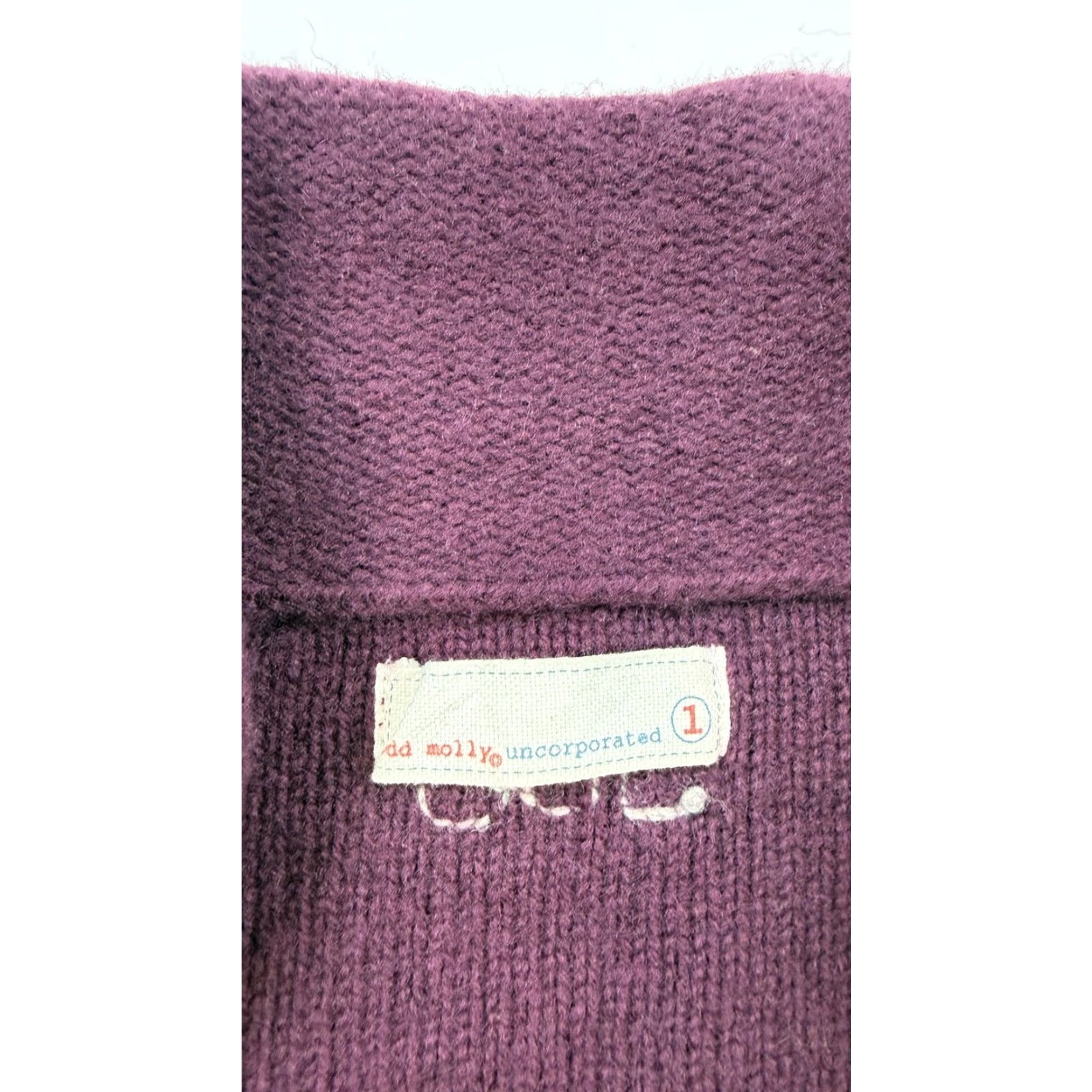 Vintage VINTAGE Odd Molly Cardigan Sweater Womens Small Purple Lambswool Belted Ruffle Pockets 306 Size S / US 4 / IT 40 - 5 Thumbnail