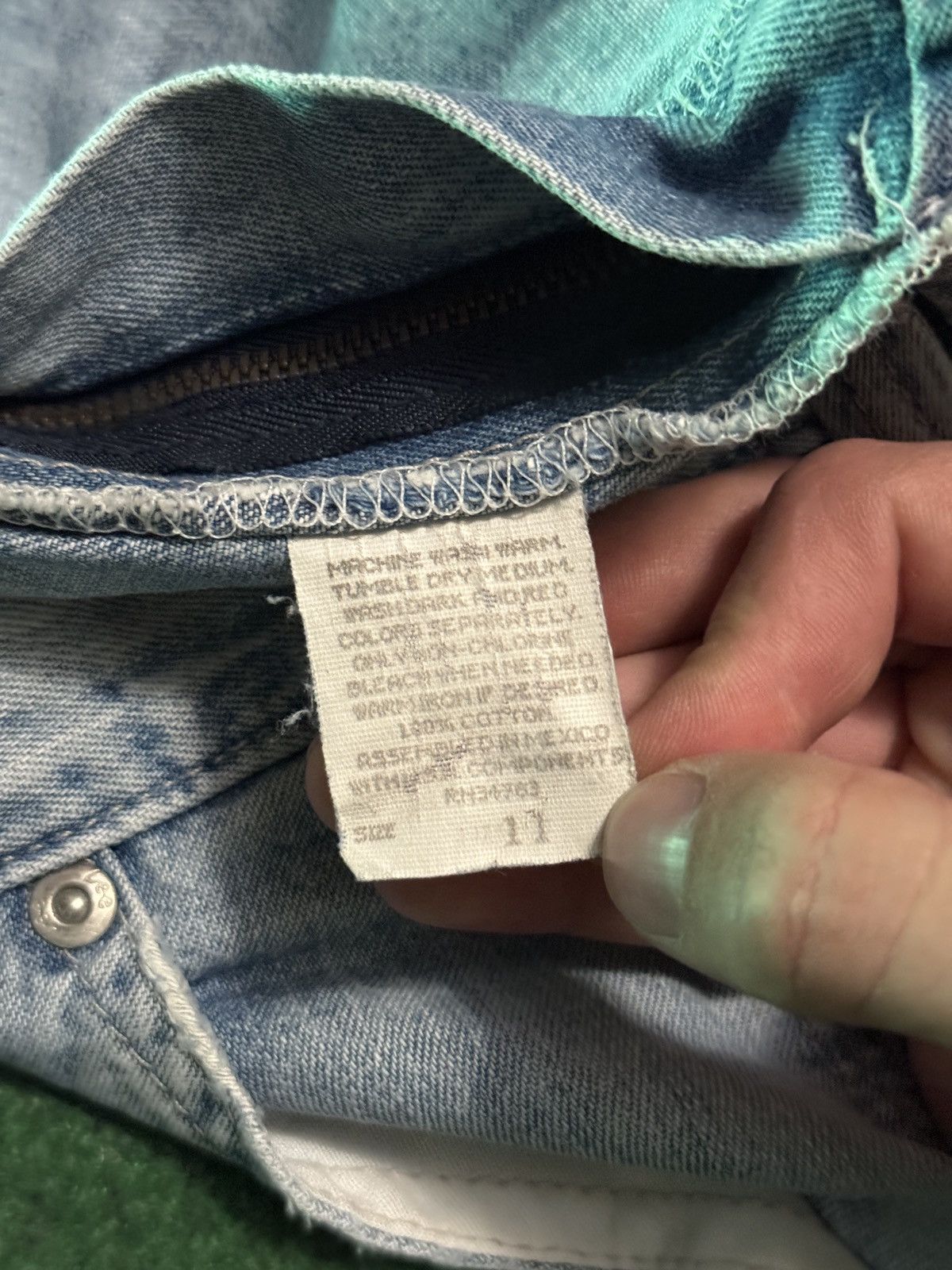 Lee × Vintage Vtg 90s Y2K Lee Dungaree Carpenter Jorts 11 6” Denim Shorts Size 32" / US 10 / IT 46 - 8 Thumbnail
