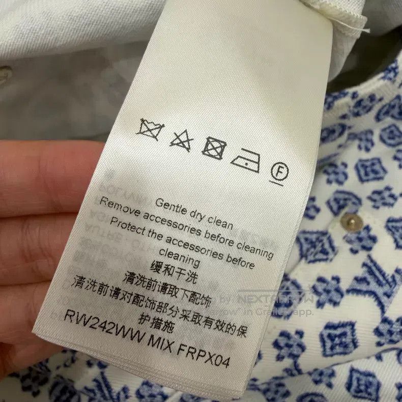 Louis Vuitton Louis Vuitton Blue and White Full Print Leather Jeans Size US 40 / EU 56 - 6 Thumbnail