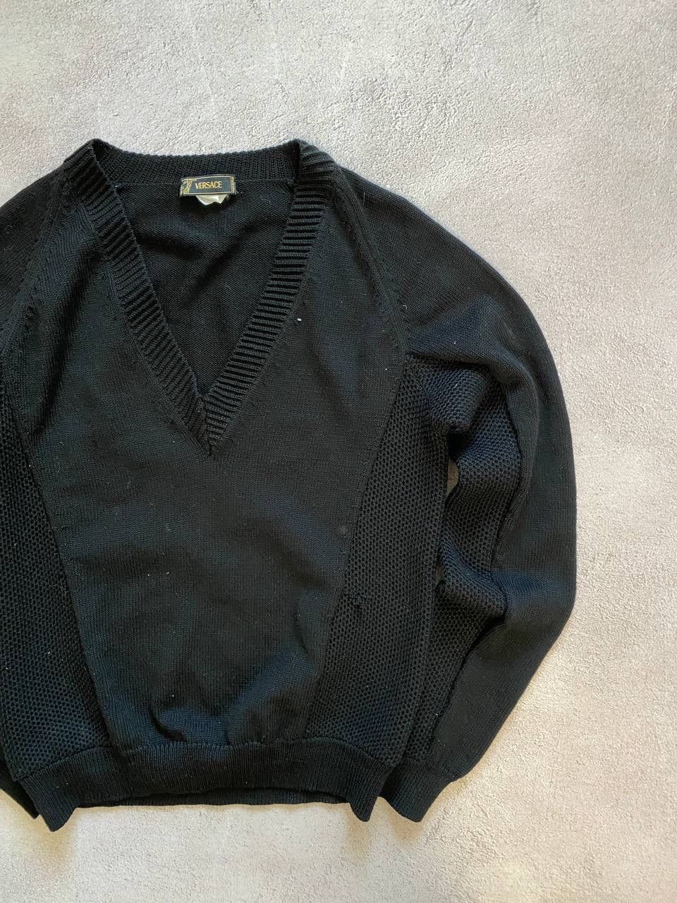 Versace × Vintage Vintage Gianni Versace distressed sweater Size US L / EU 52-54 / 3 - 3 Thumbnail