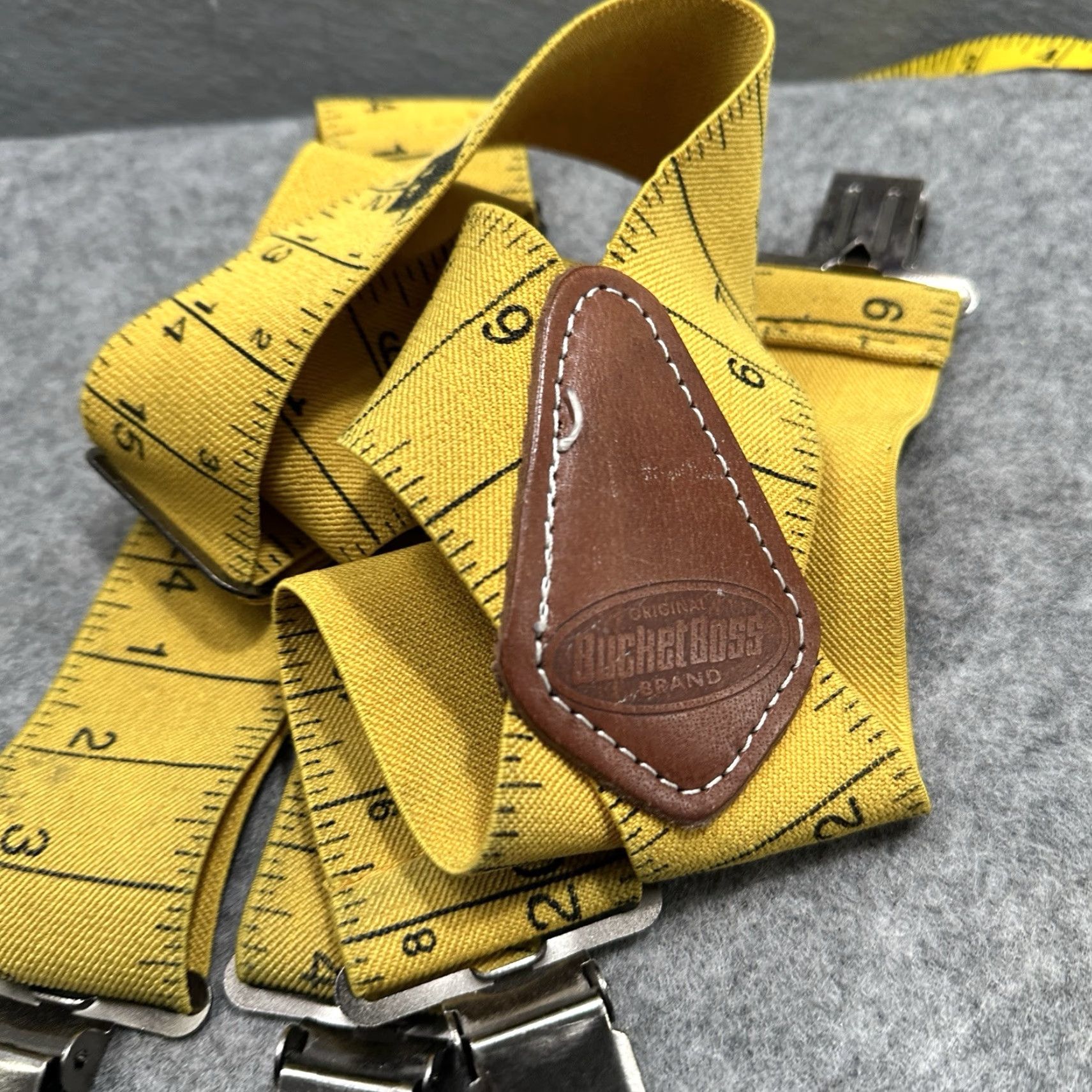 Vintage Bucket Boss Suspenders Elastic Ruler Vintage Clip Teeth Stretch Men One Size Black Clip Elastic Suspender Bucket Boss Vintage Style Accessories Size ONE SIZE - 2 Thumbnail
