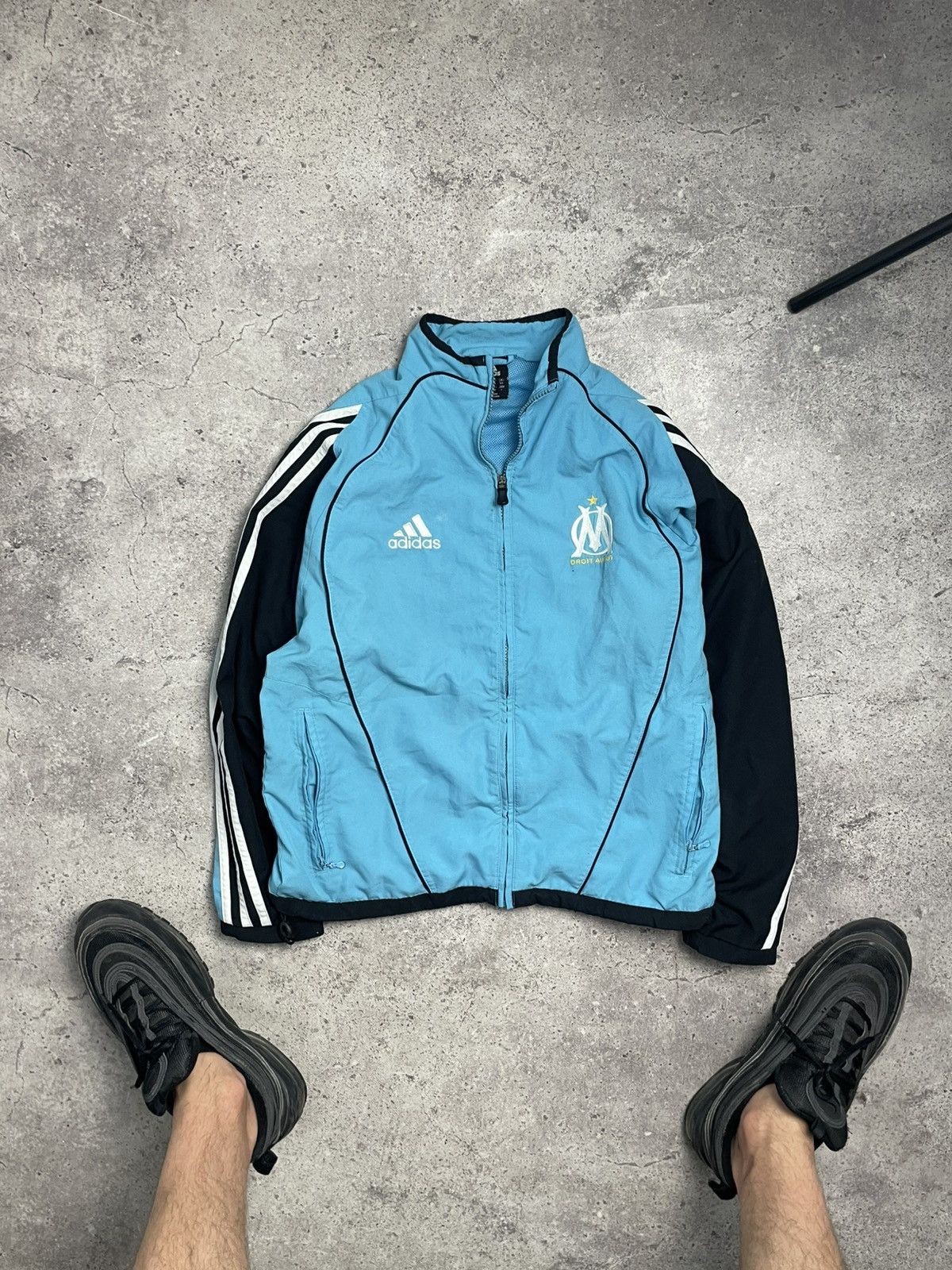 Adidas Vintage Adidas Marseille Nylon Olympic Jacket Y2K Size US S / EU 44-46 / 1 - 1 Thumbnail