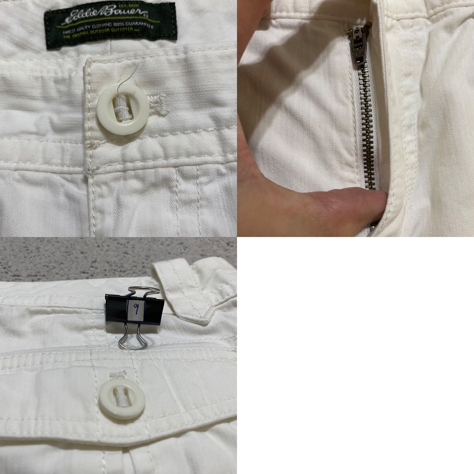 Eddie Bauer Eddie Bauer Womens Pants Capri White Mid Rise 10 Cotton Straight Pockets Zipper Button Casual Travel Modern Vintage: No Nat ure Theme Size 32" / US 10 / IT 46 - 8 Thumbnail